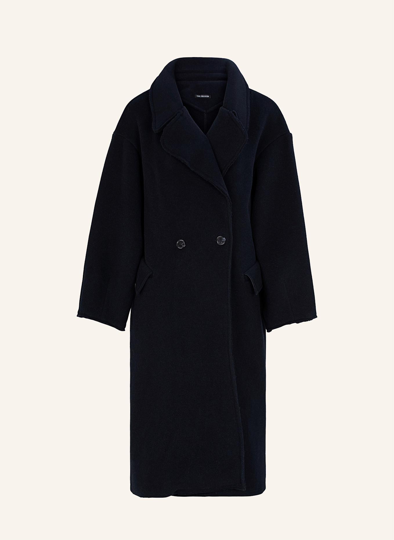 TRUE RELIGION Oversized-Wollmantel: DUNKELBLAU