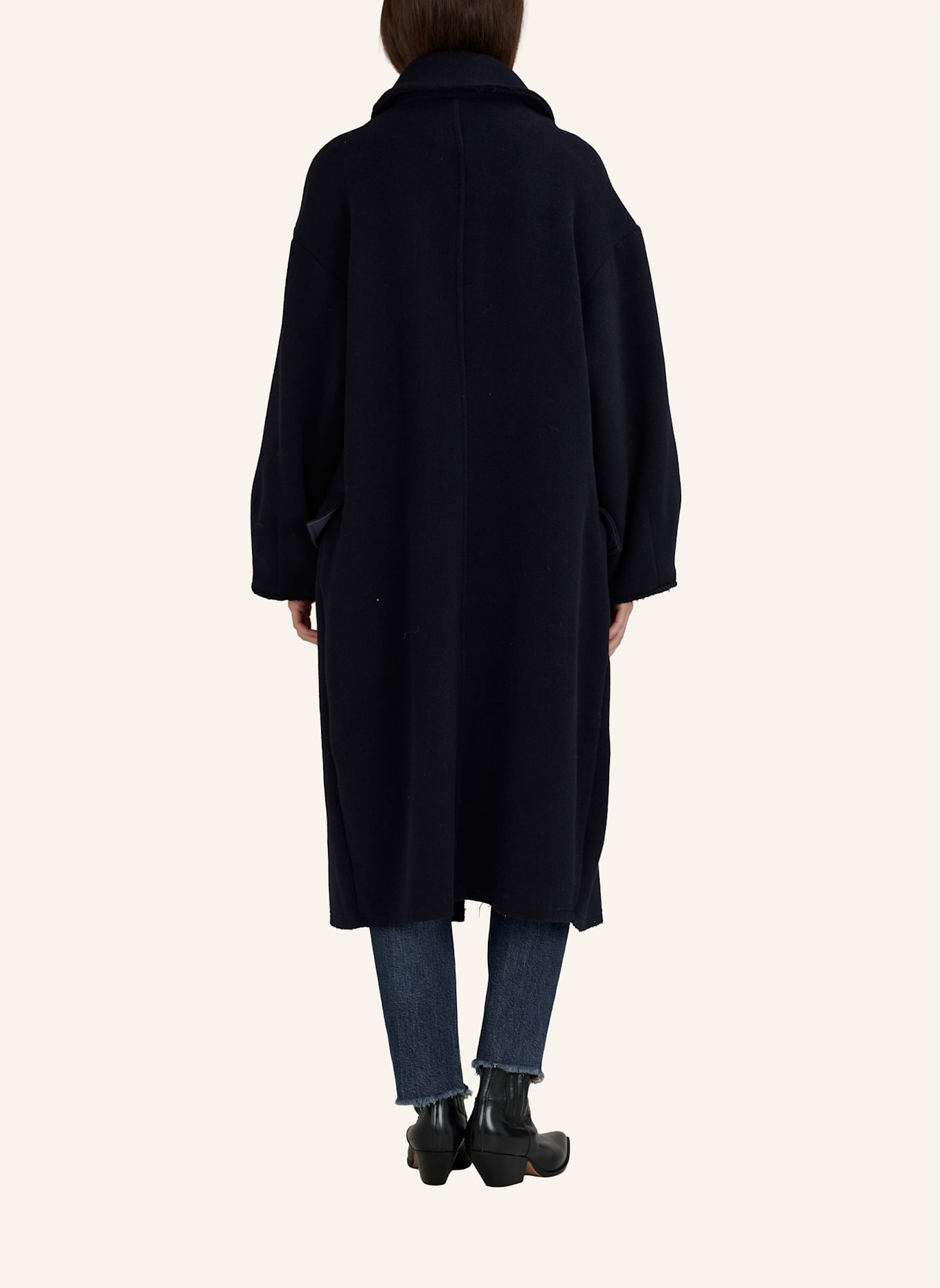 TRUE RELIGION Oversized-Wollmantel: DUNKELBLAU
