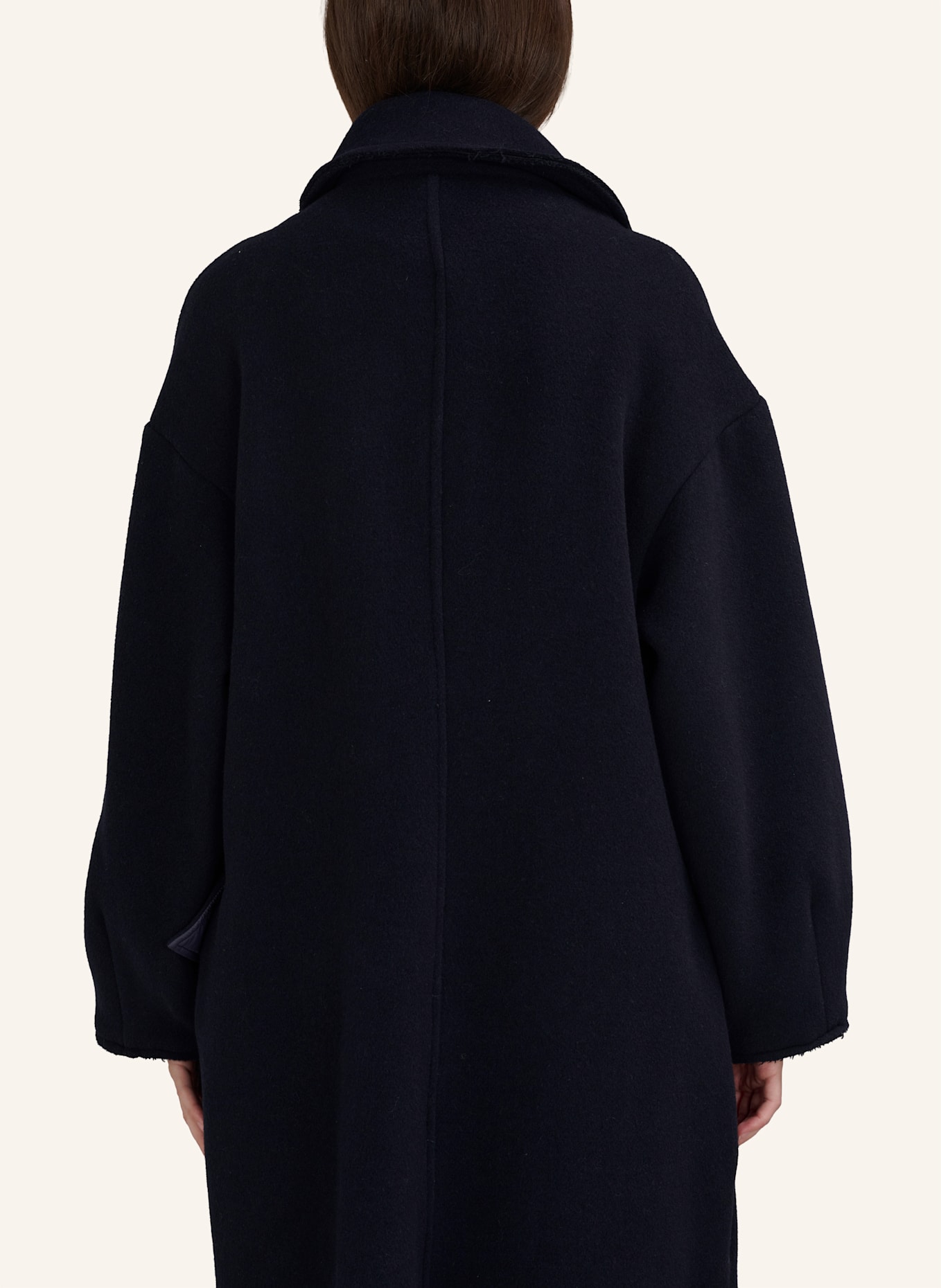 TRUE RELIGION Oversized-Wollmantel: DUNKELBLAU