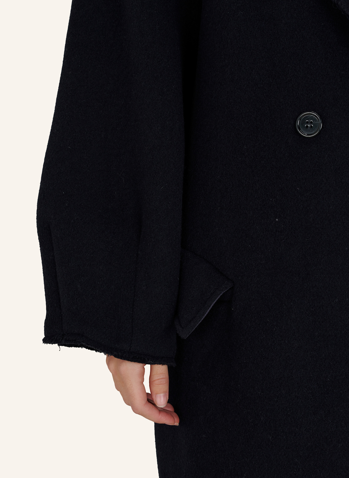 TRUE RELIGION Oversized-Wollmantel: DUNKELBLAU