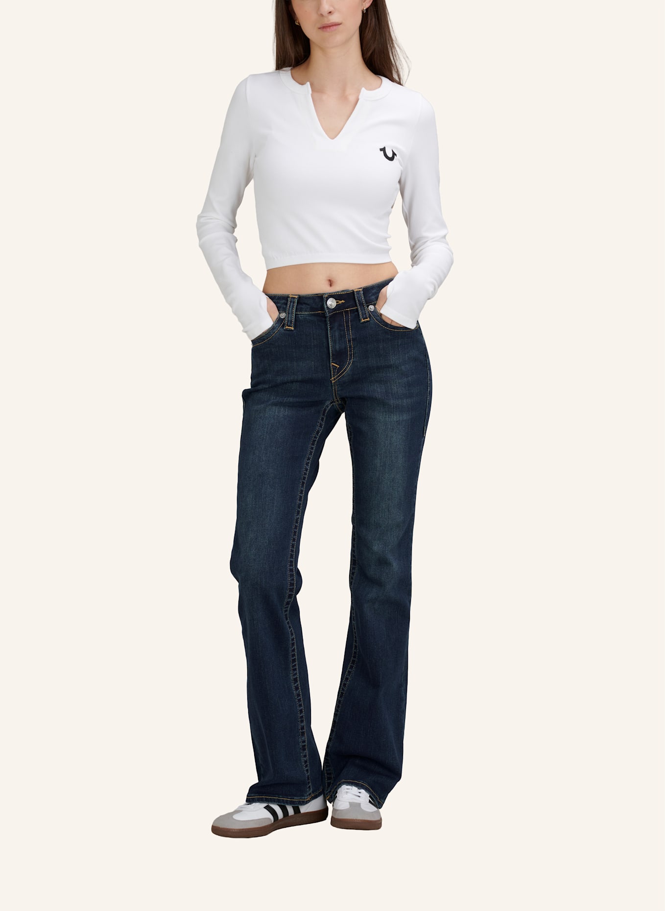 TRUE RELIGION Jeans BECCA Boot Cut: DUNKELBLAU