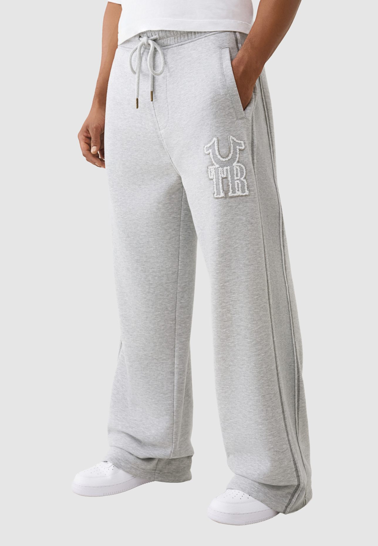 TRUE RELIGION Sweathose BAGGY: GRAU