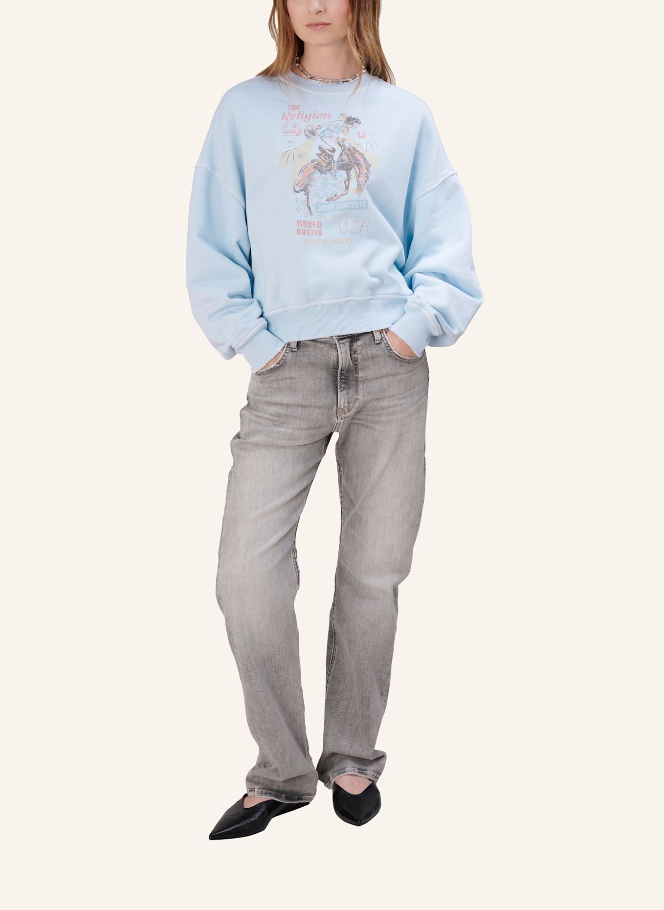 TRUE RELIGION Sweatshirt RODEO: HELLBLAU