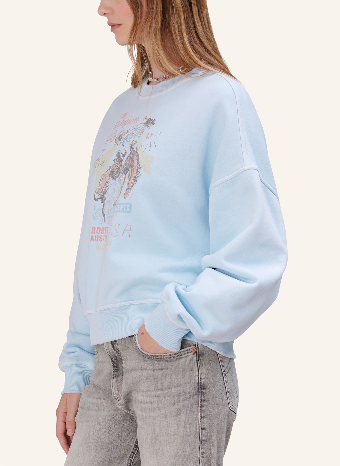 TRUE RELIGION Sweatshirt RODEO: HELLBLAU