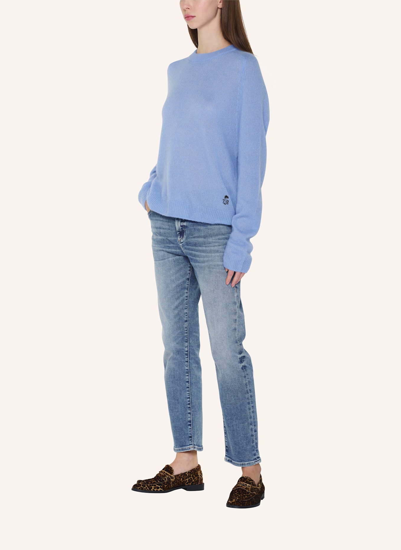 TRUE RELIGION Pullover AMARA SADDLE: BLAU