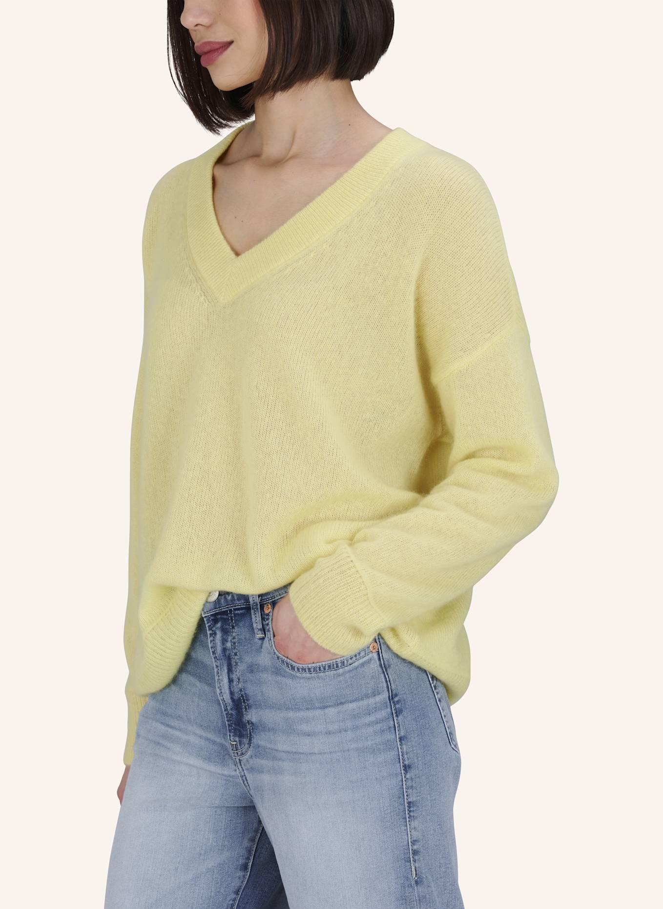 TRUE RELIGION Pullover V-Neck AMARA: GELB