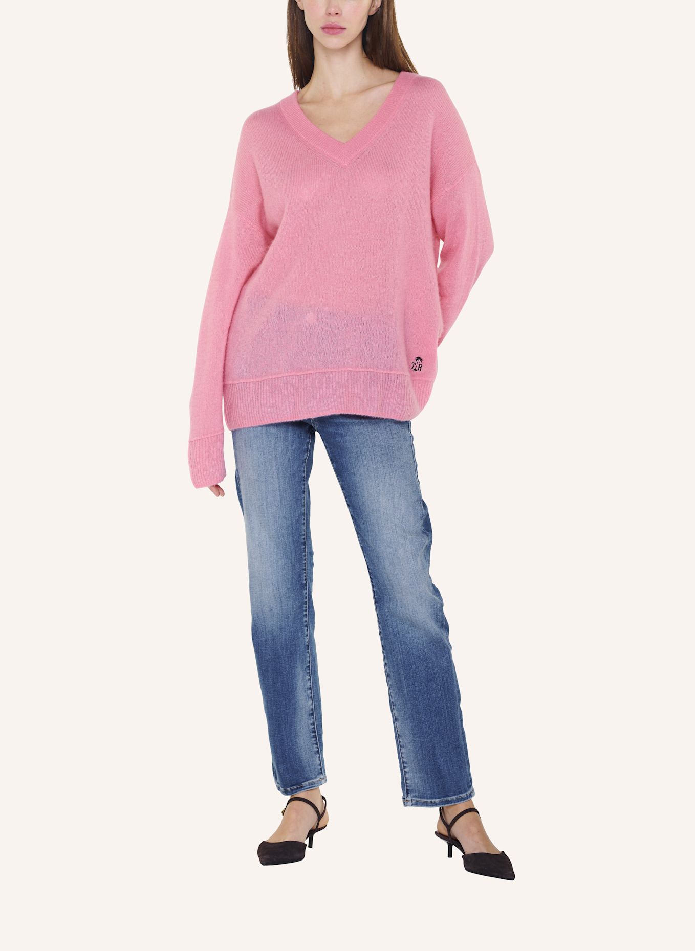 TRUE RELIGION Pullover V-Neck AMARA: PINK