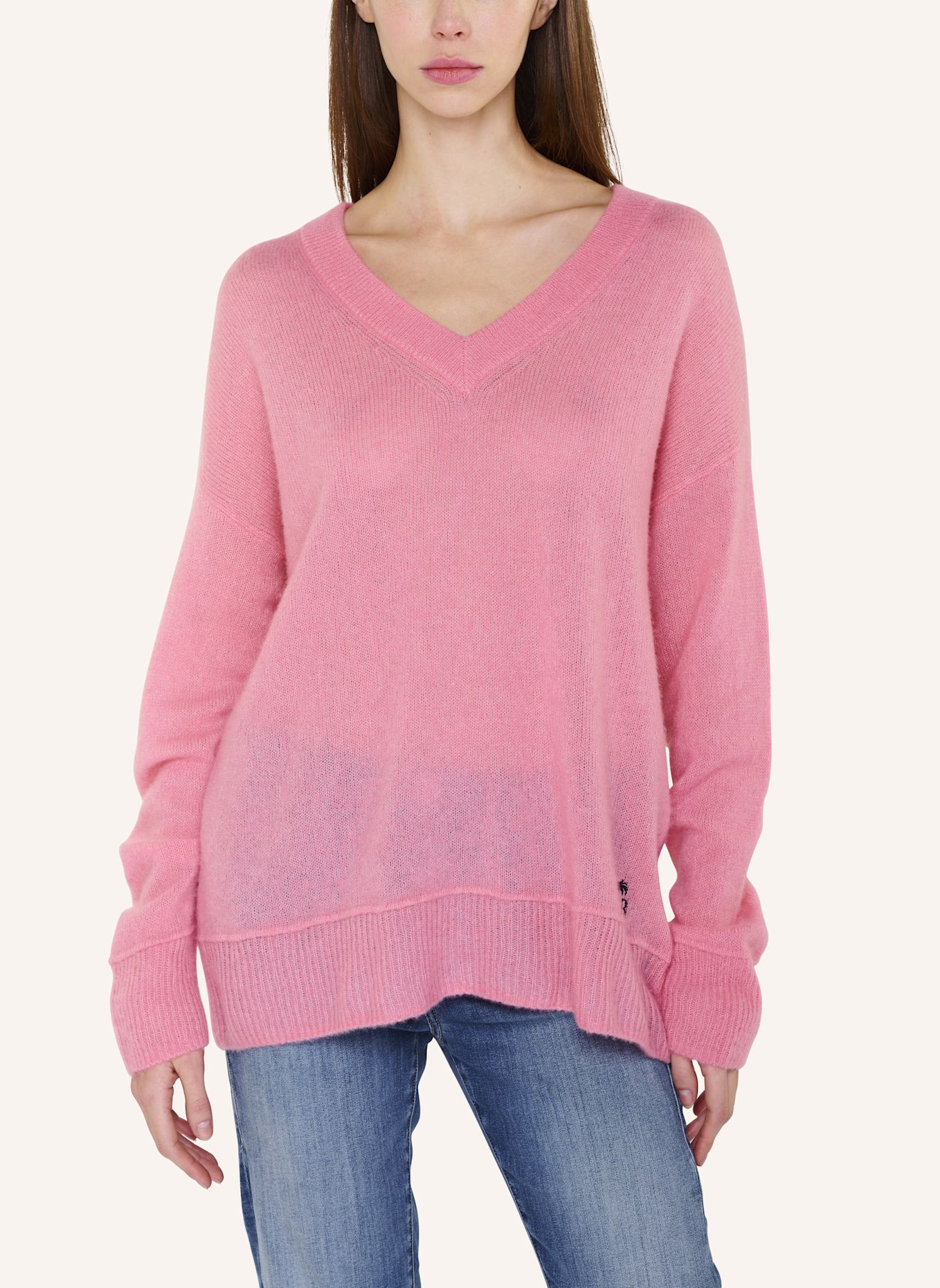 TRUE RELIGION Pullover V-Neck AMARA: PINK