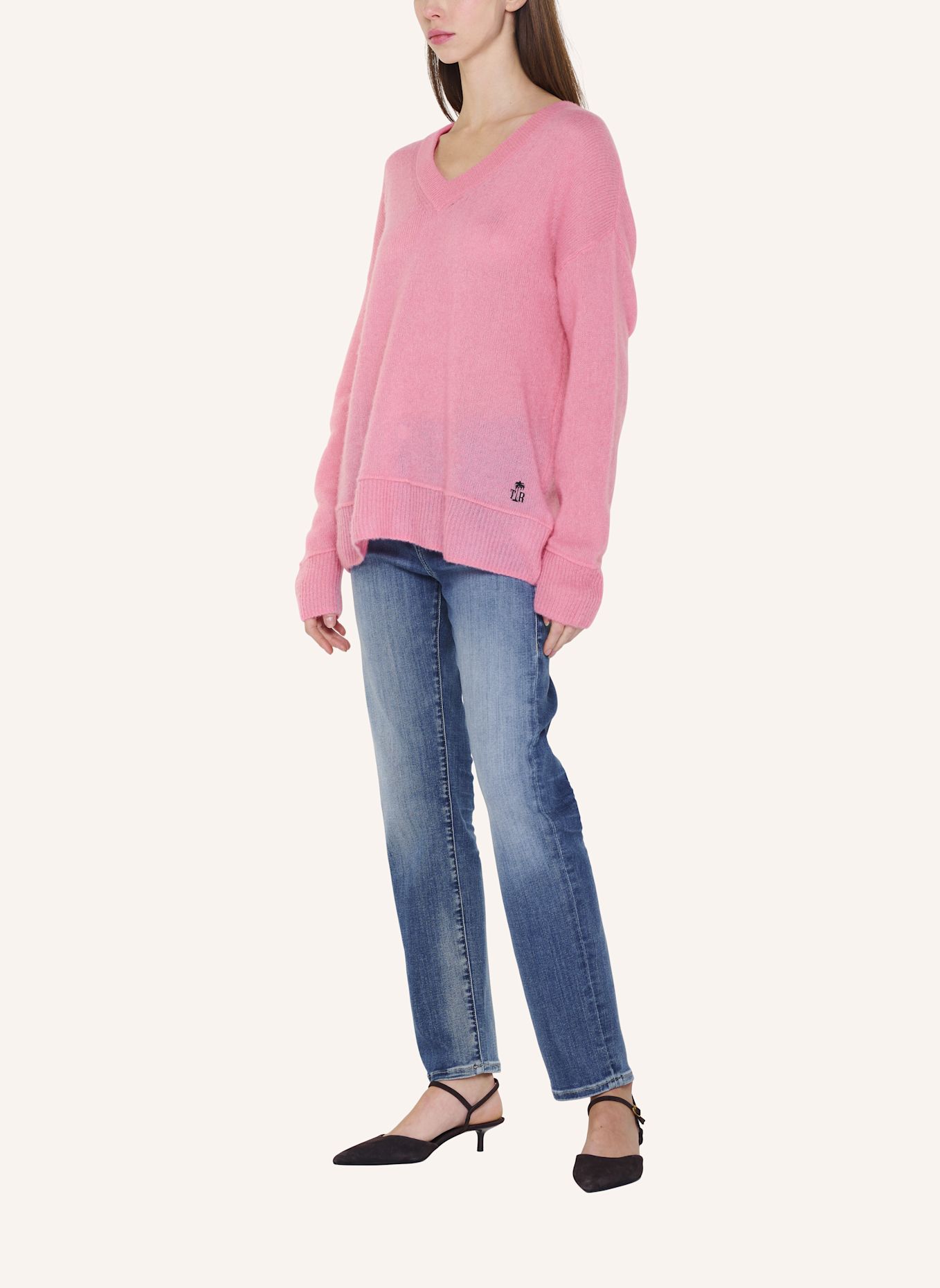 TRUE RELIGION Pullover V-Neck AMARA: PINK