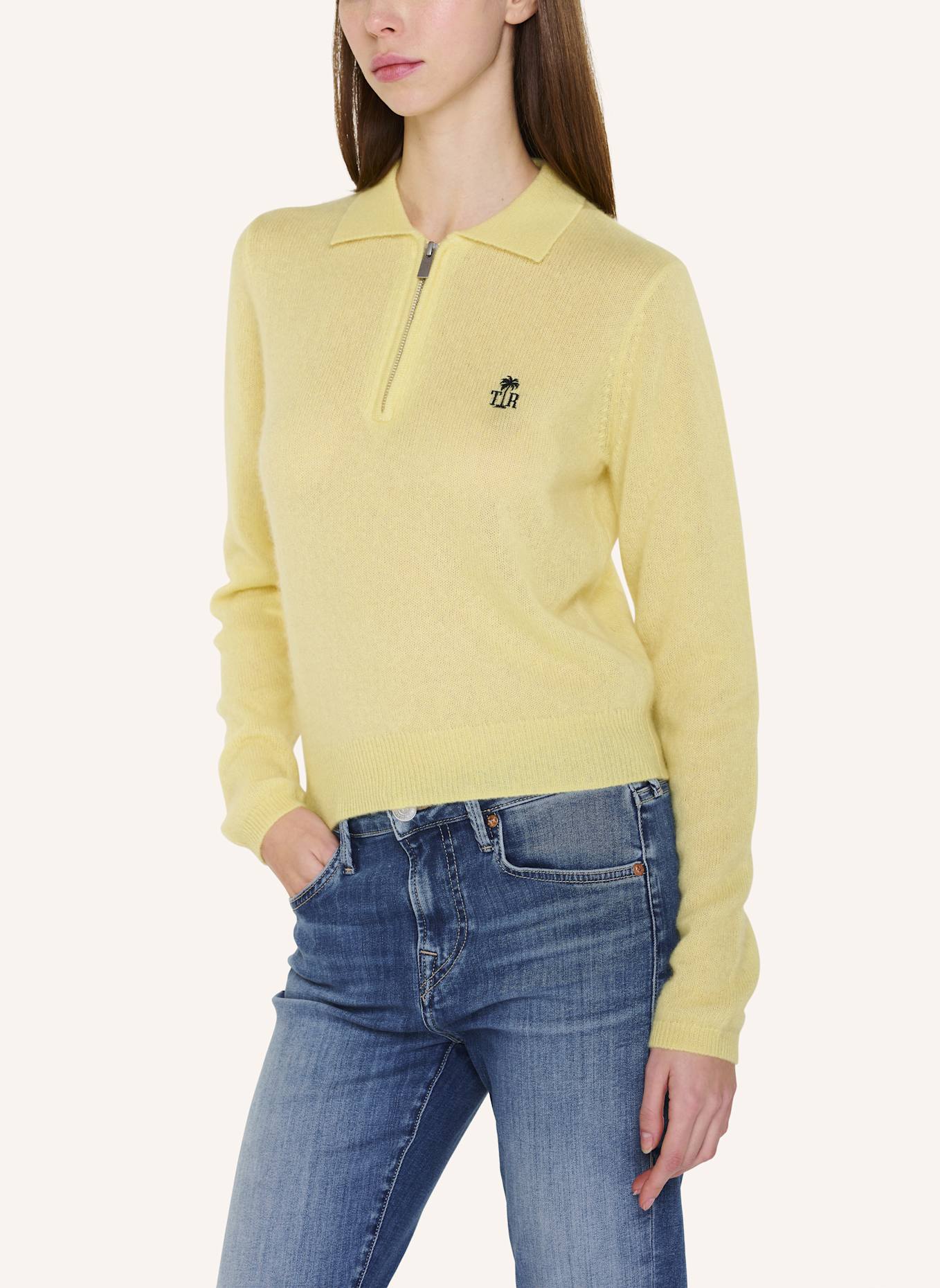 TRUE RELIGION Strick-Poloshirt AMARA: GELB
