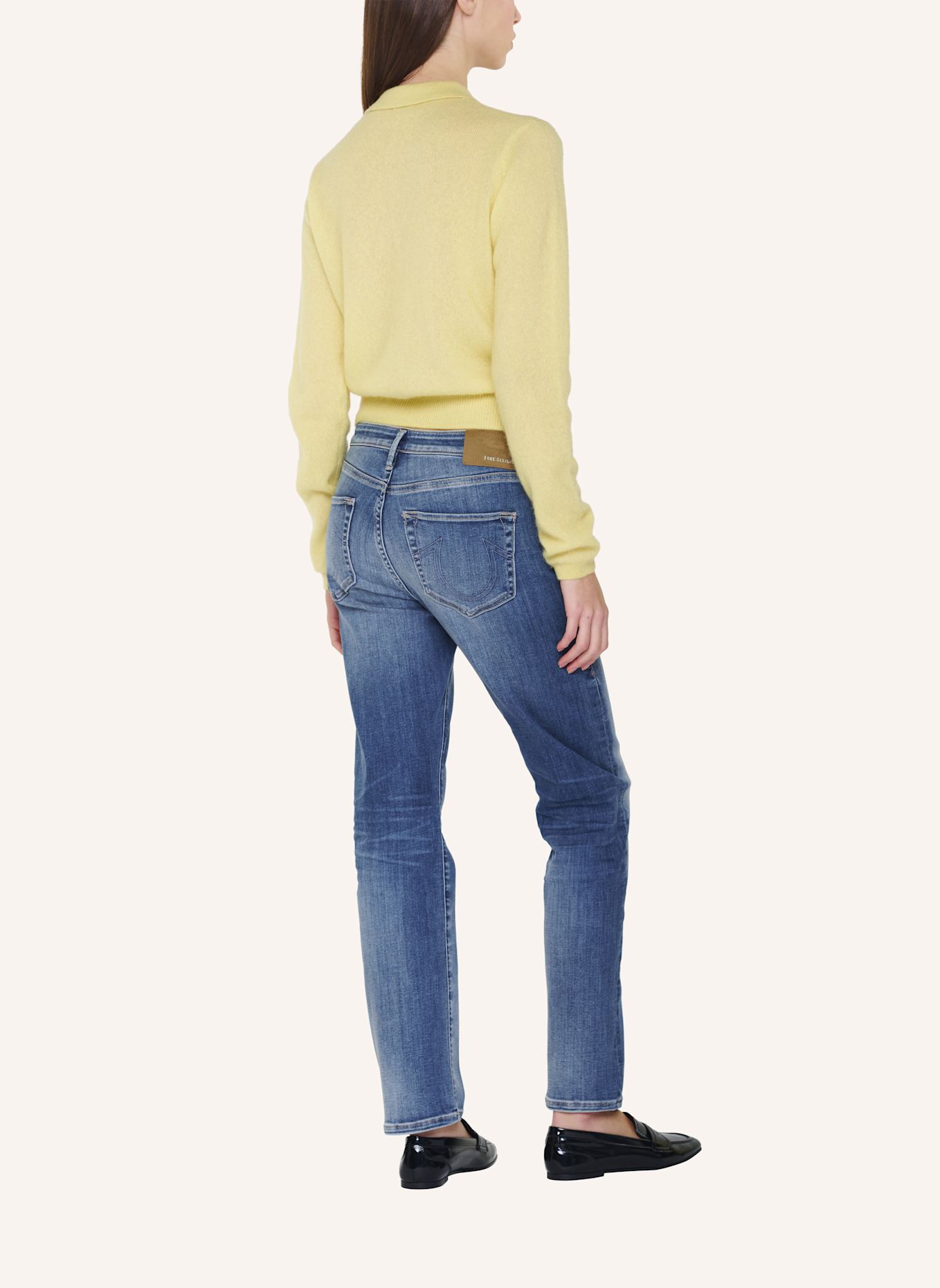 TRUE RELIGION Strick-Poloshirt AMARA: GELB