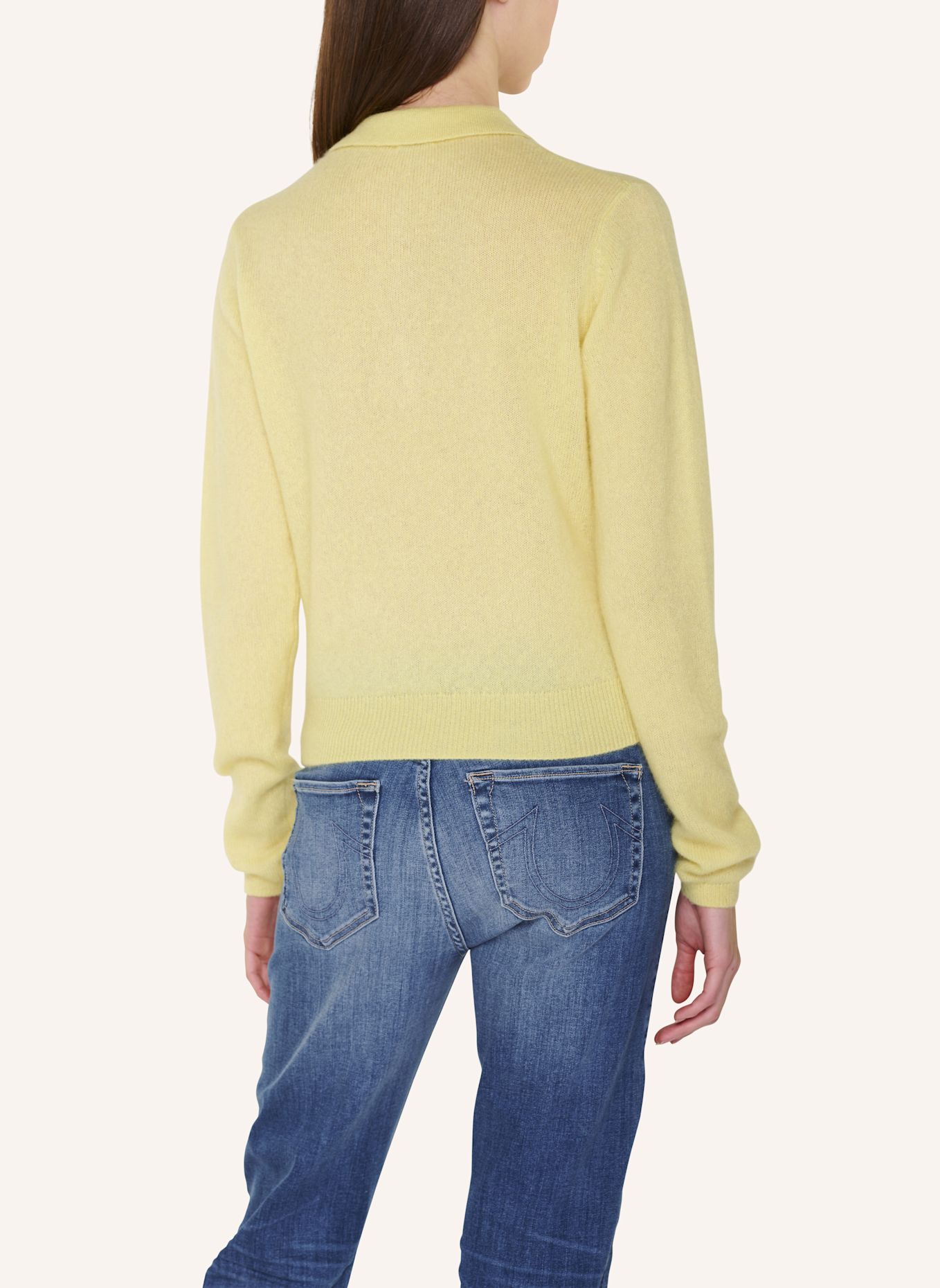 TRUE RELIGION Strick-Poloshirt AMARA: GELB