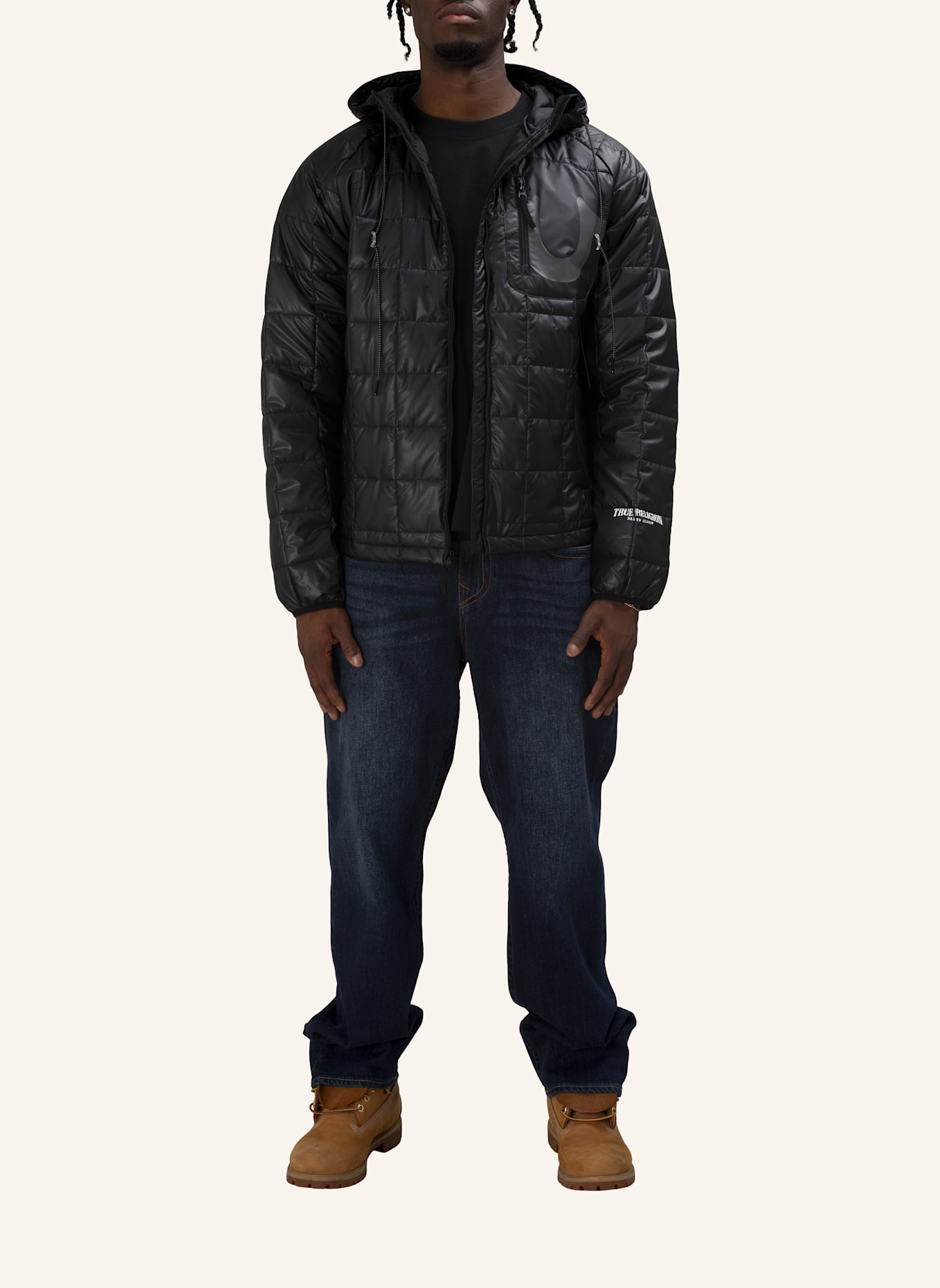 TRUE RELIGION Puffer-Jacke: SCHWARZ