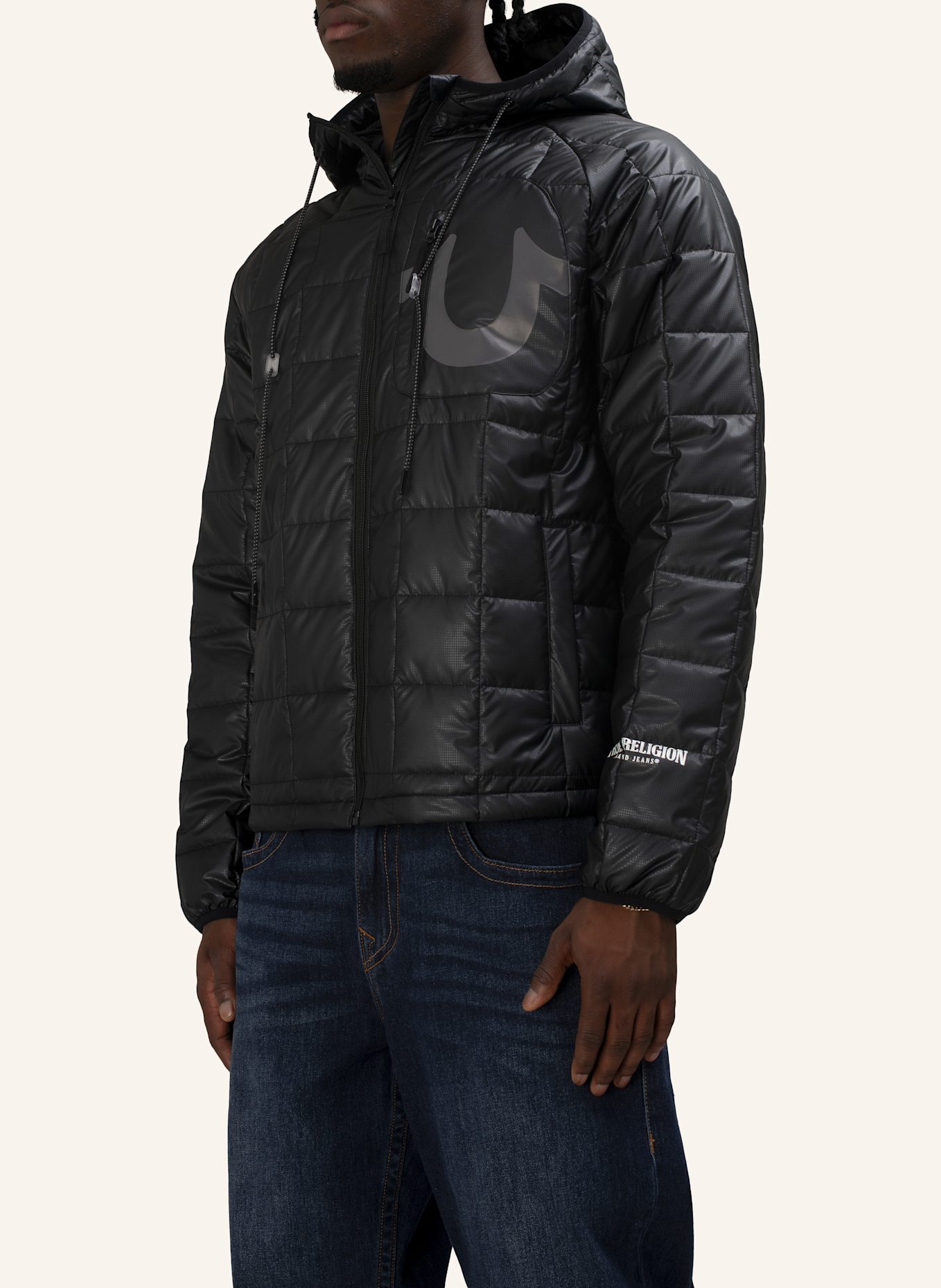 TRUE RELIGION Puffer-Jacke: SCHWARZ