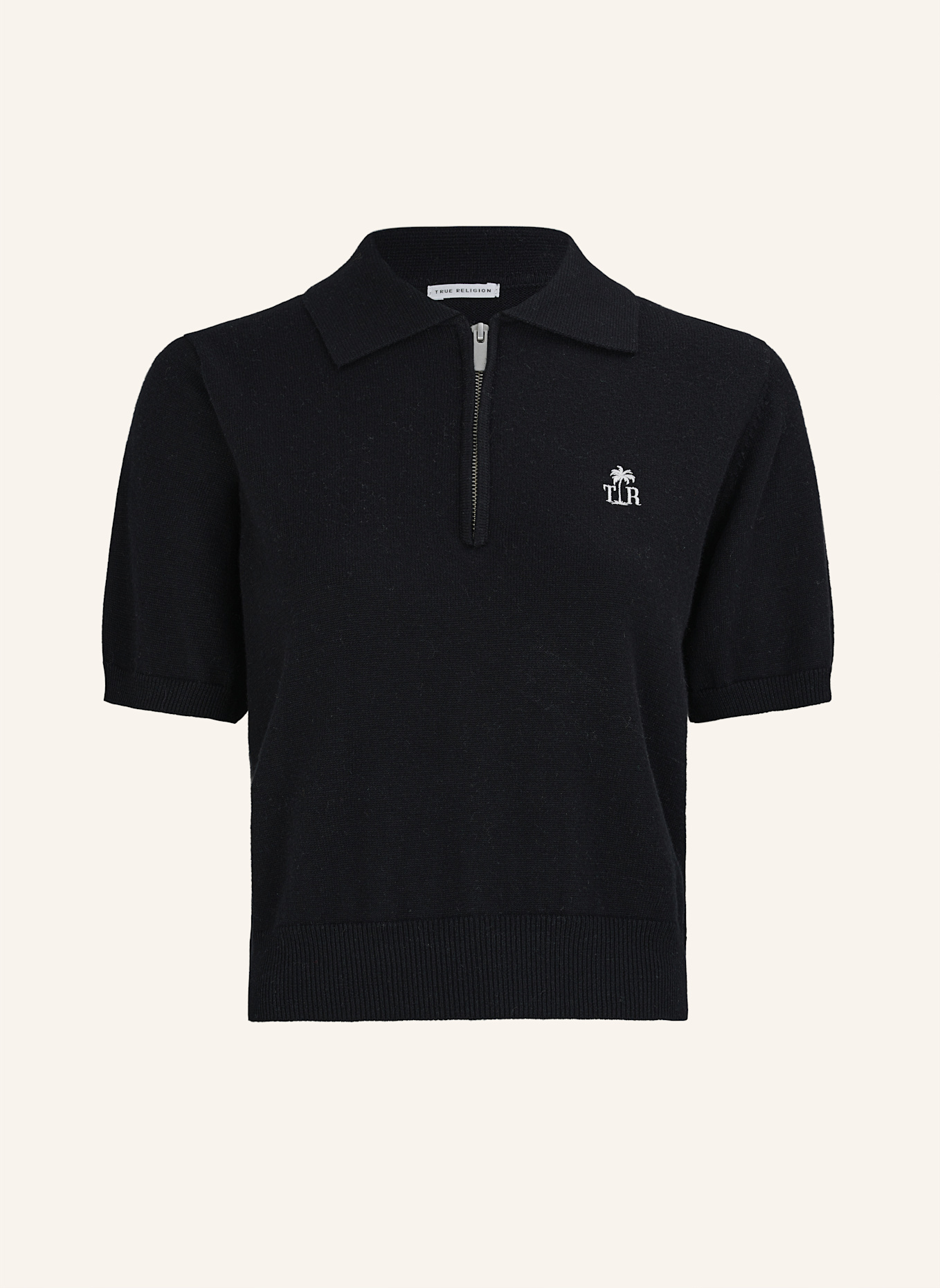 TRUE RELIGION Poloshirt: SCHWARZ