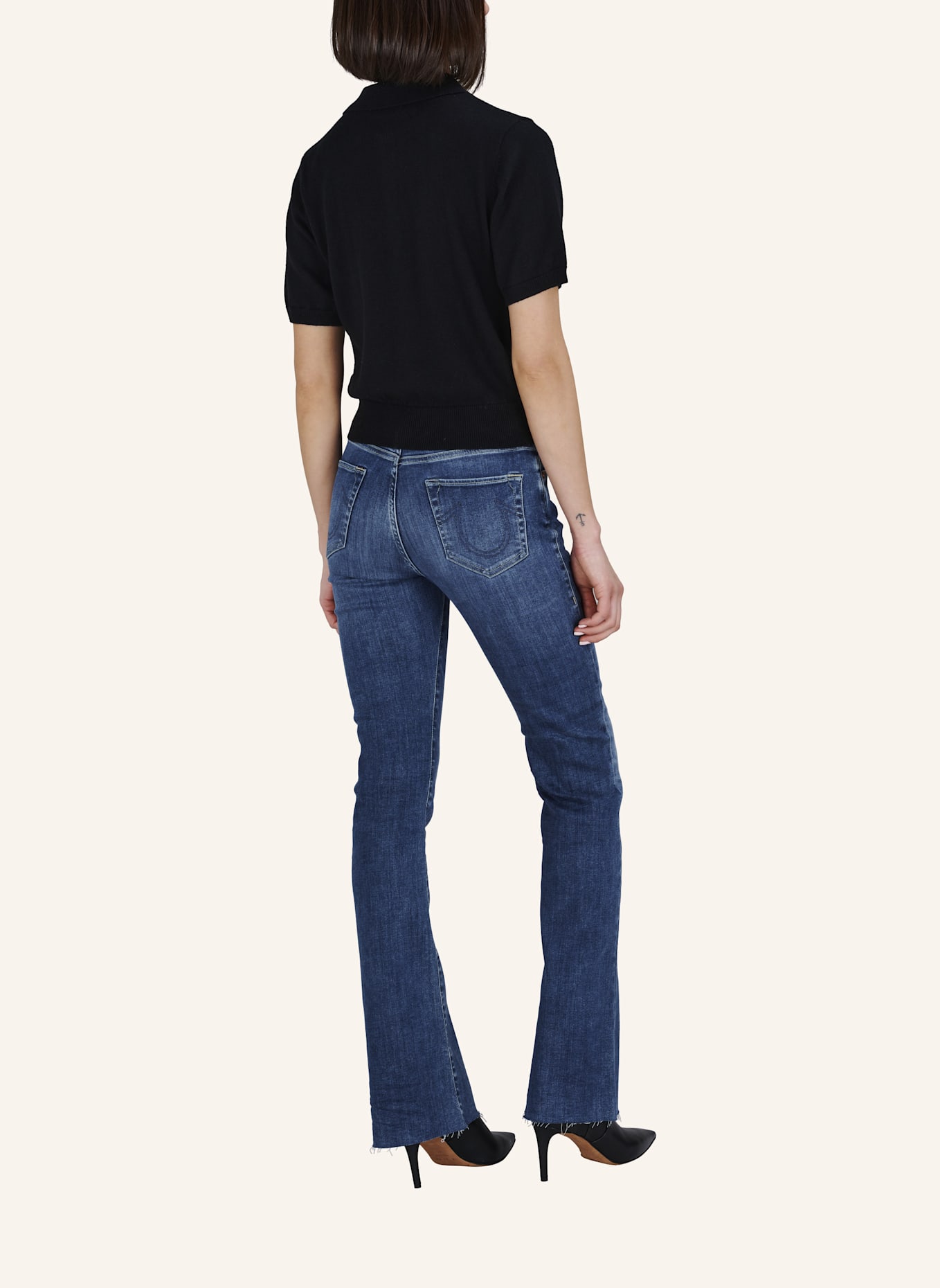 TRUE RELIGION Poloshirt: SCHWARZ