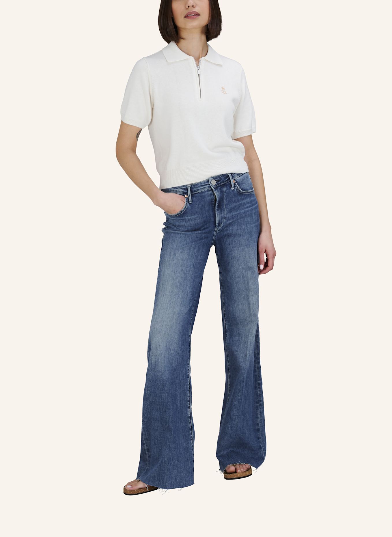 TRUE RELIGION Poloshirt: WEISS