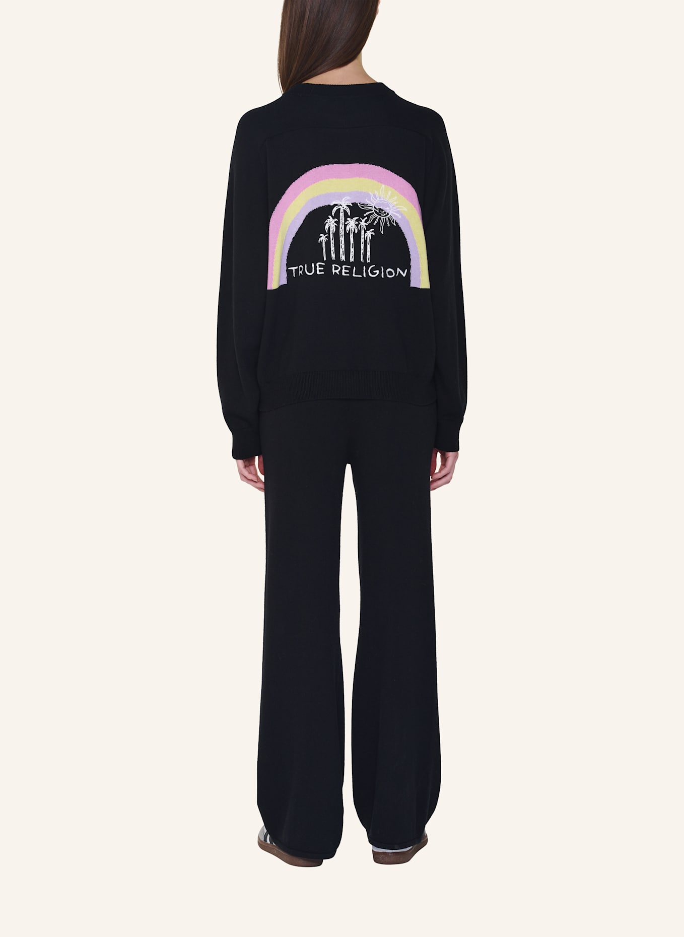 TRUE RELIGION Strickpulli RAINBOW: SCHWARZ