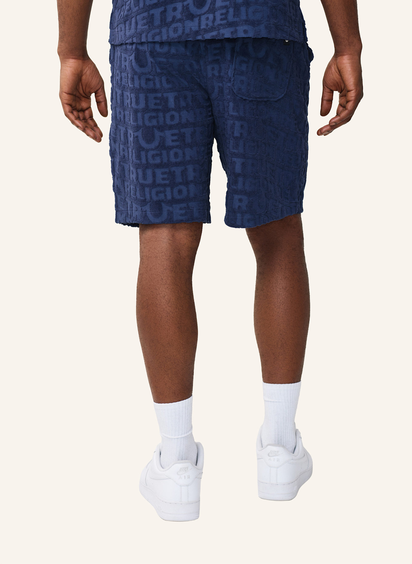 TRUE RELIGION Shorts TERRY: DUNKELBLAU