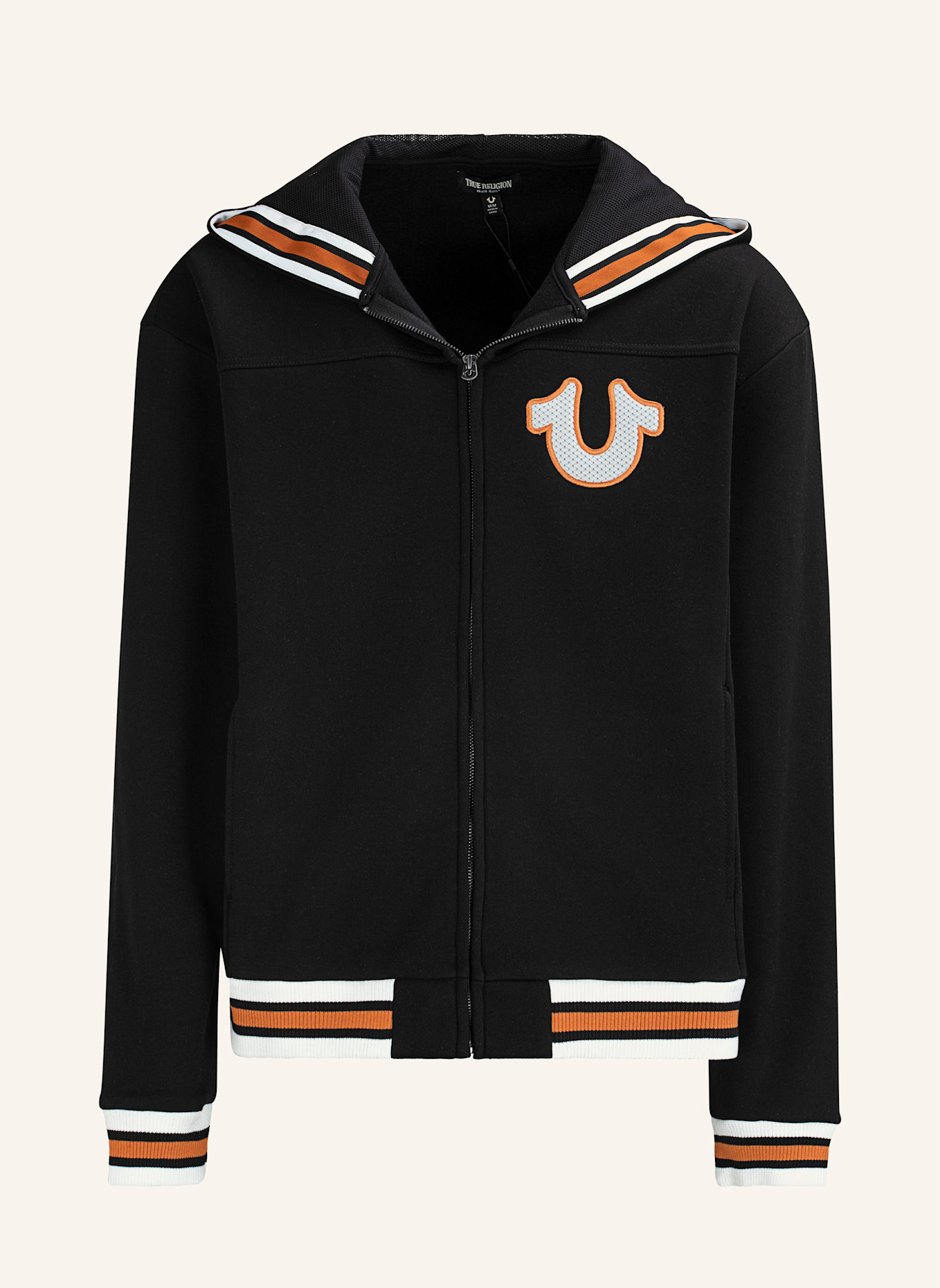 TRUE RELIGION Zip-Hoodie: SCHWARZ