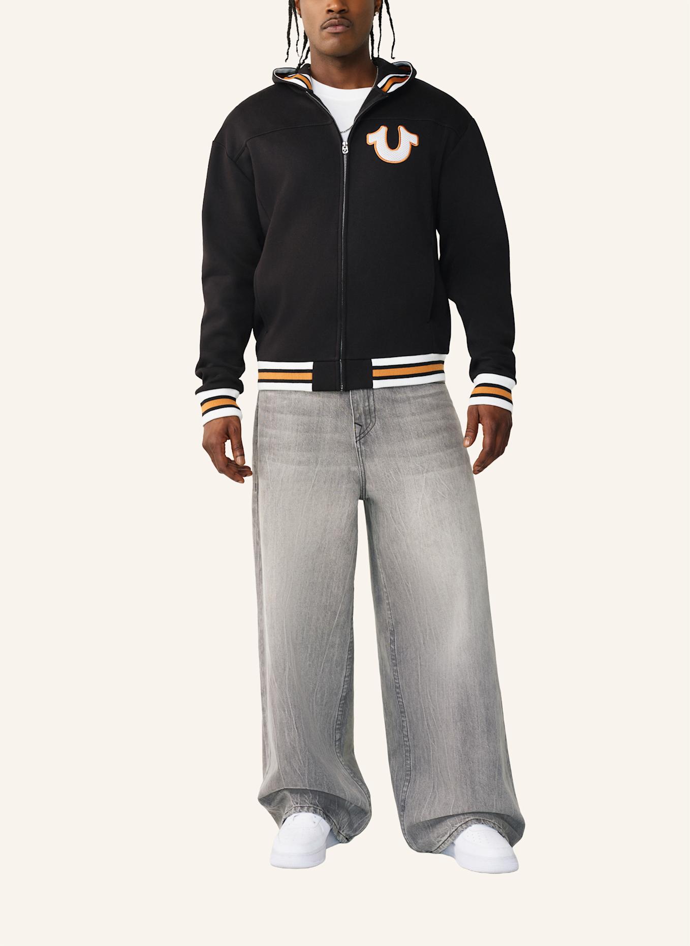 TRUE RELIGION Zip-Hoodie: SCHWARZ
