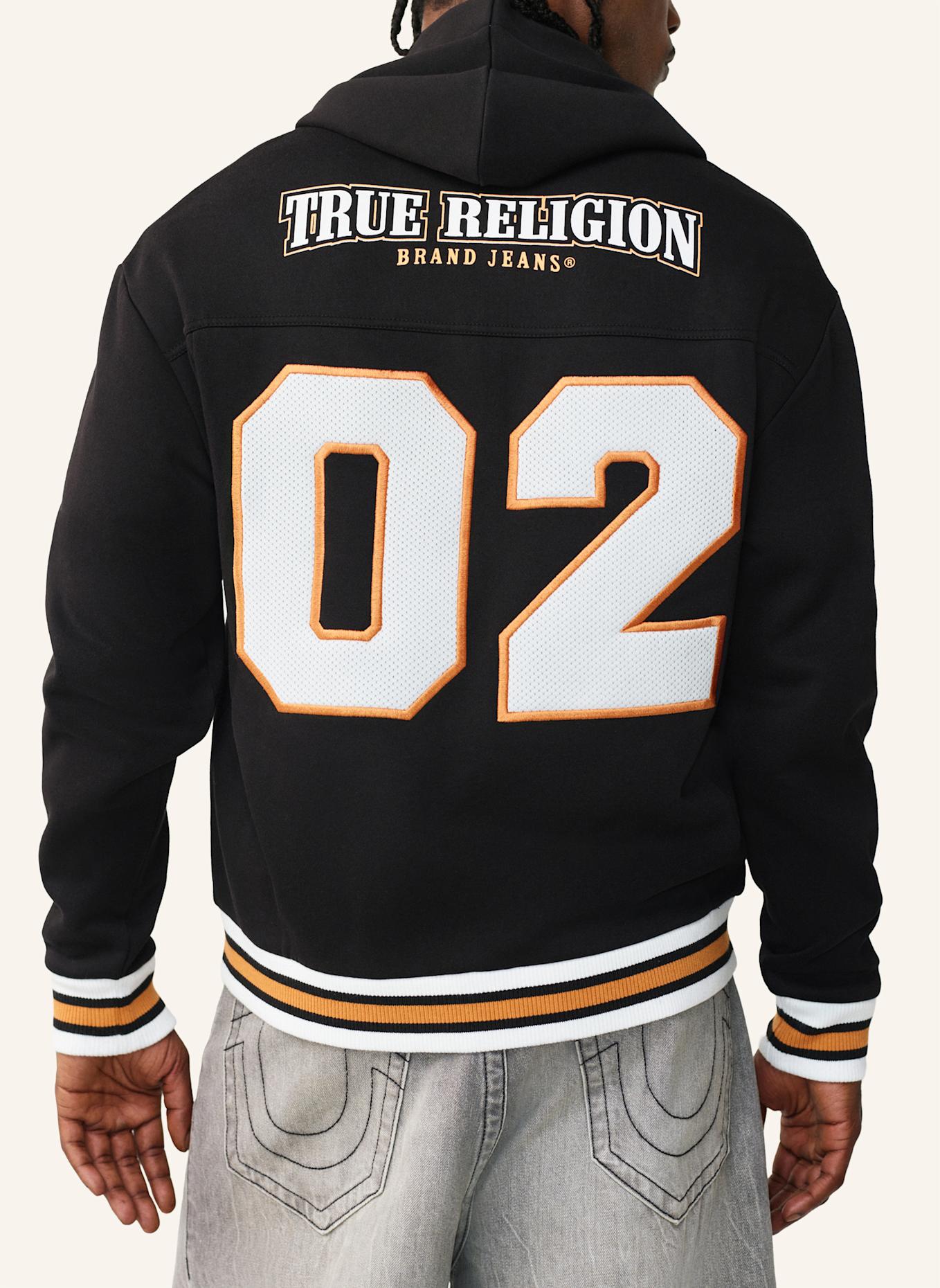 TRUE RELIGION Zip-Hoodie: SCHWARZ