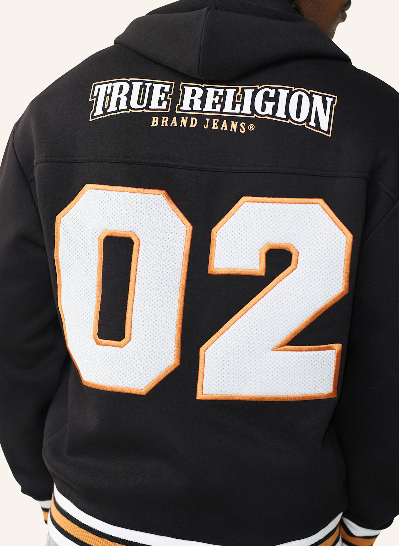 TRUE RELIGION Zip-Hoodie: SCHWARZ