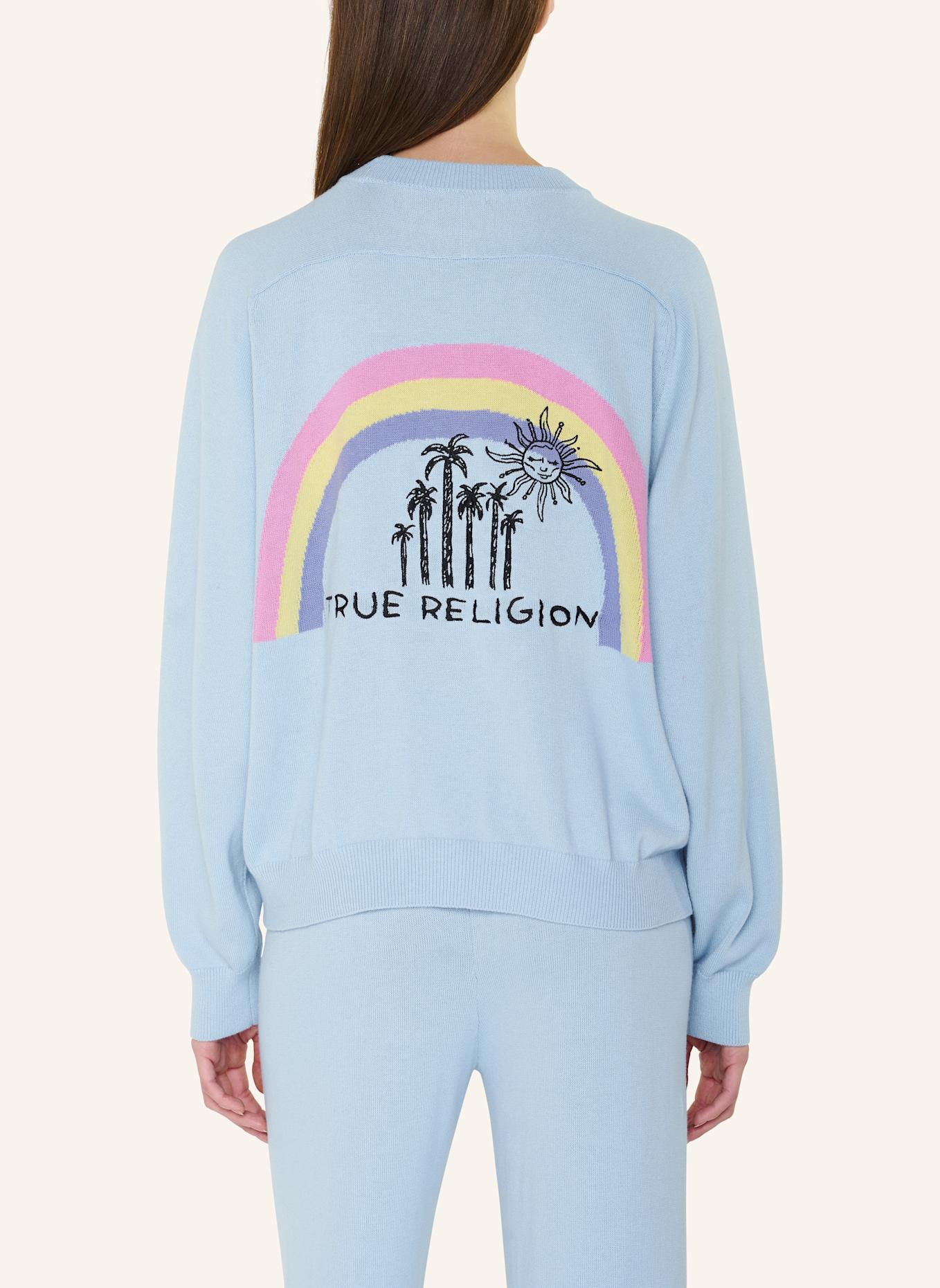 TRUE RELIGION Strickpulli RAINBOW: BLAU