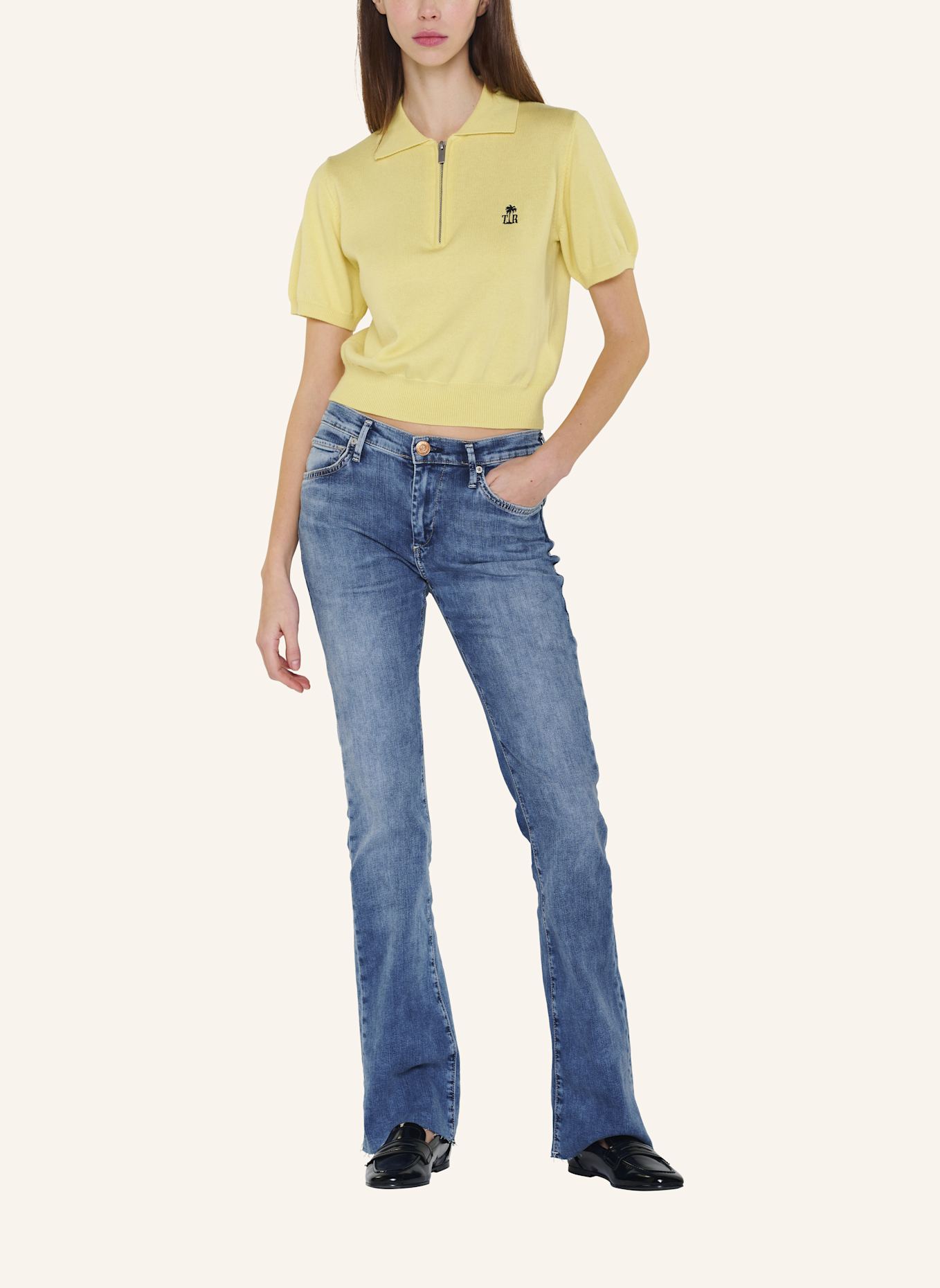 TRUE RELIGION Poloshirt: GELB