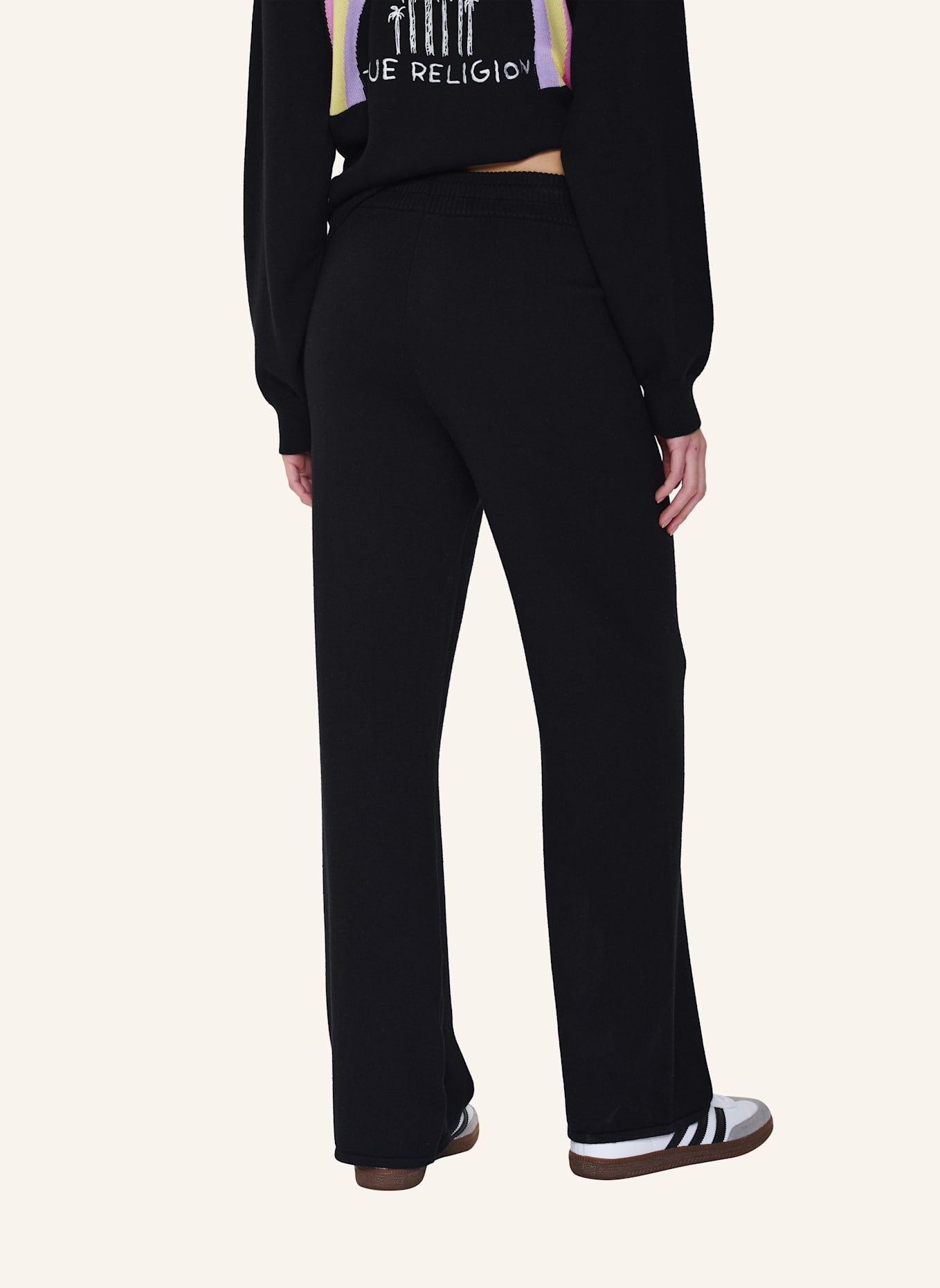 TRUE RELIGION Strickhose: SCHWARZ