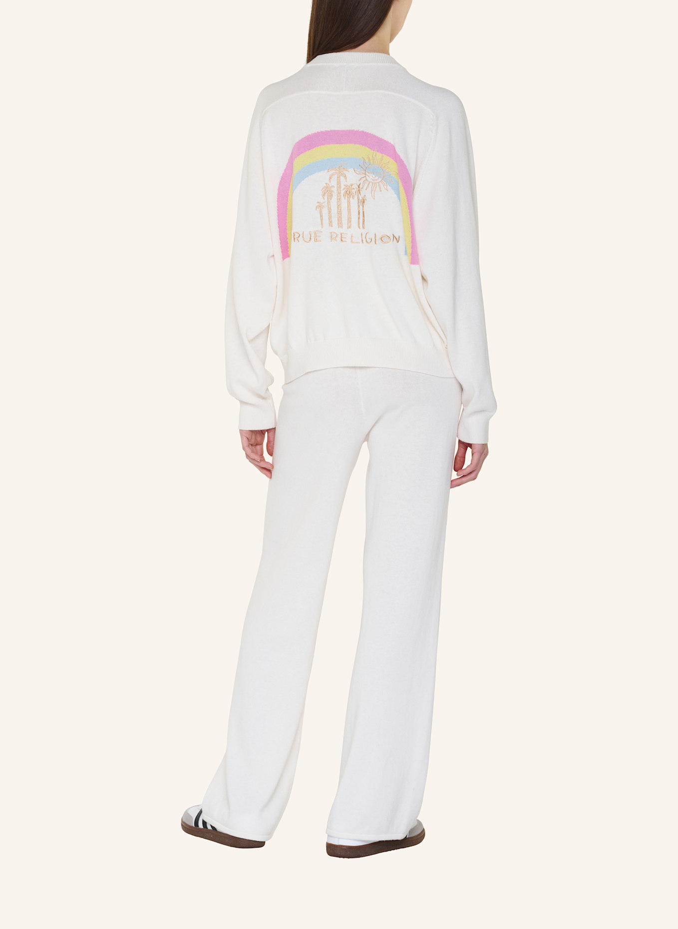 TRUE RELIGION Strickhose: WEISS