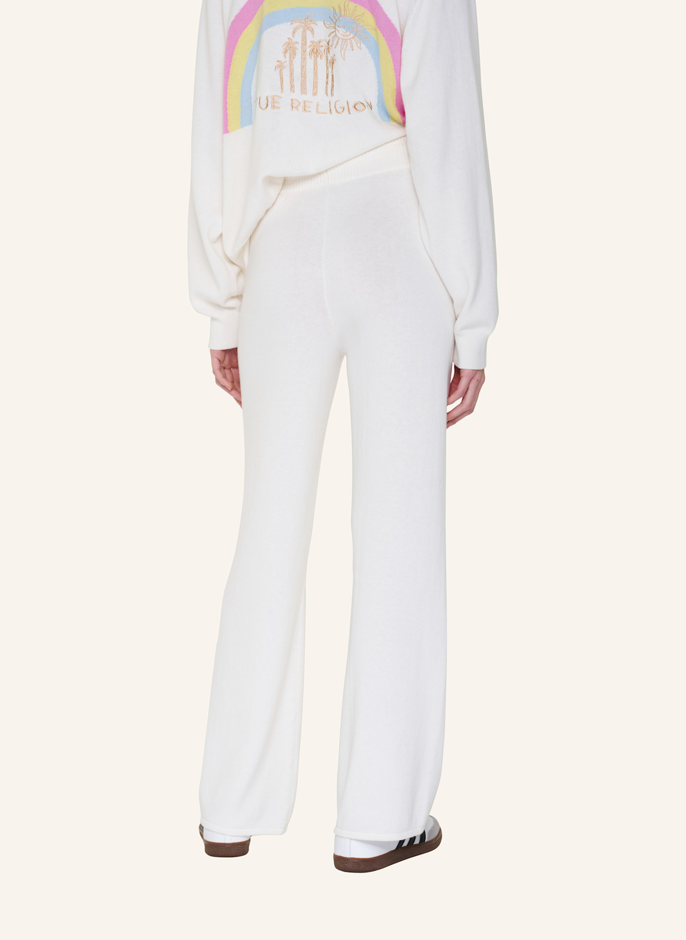 TRUE RELIGION Strickhose: WEISS