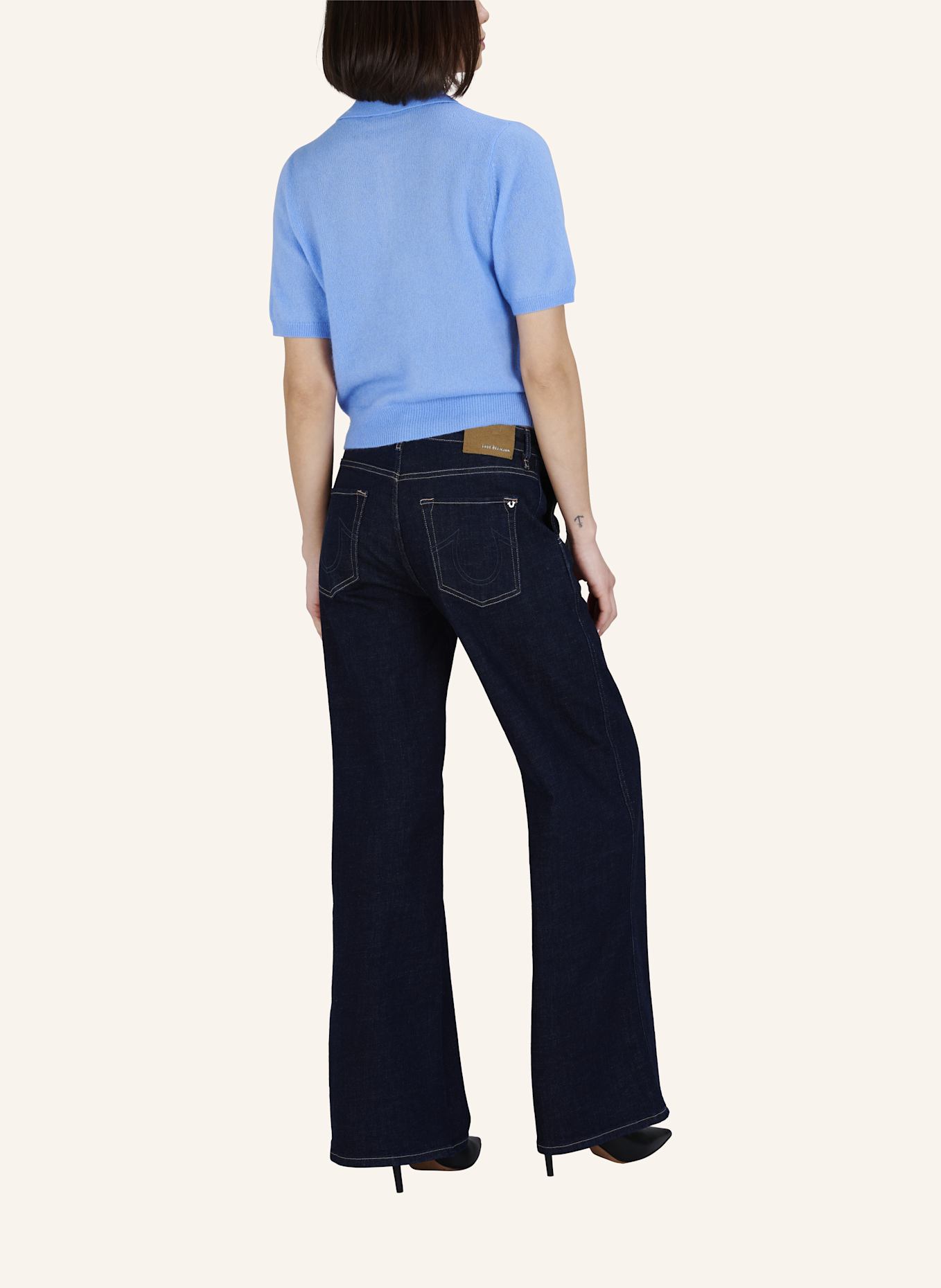 TRUE RELIGION Strick-Poloshirt AMARA: BLAU