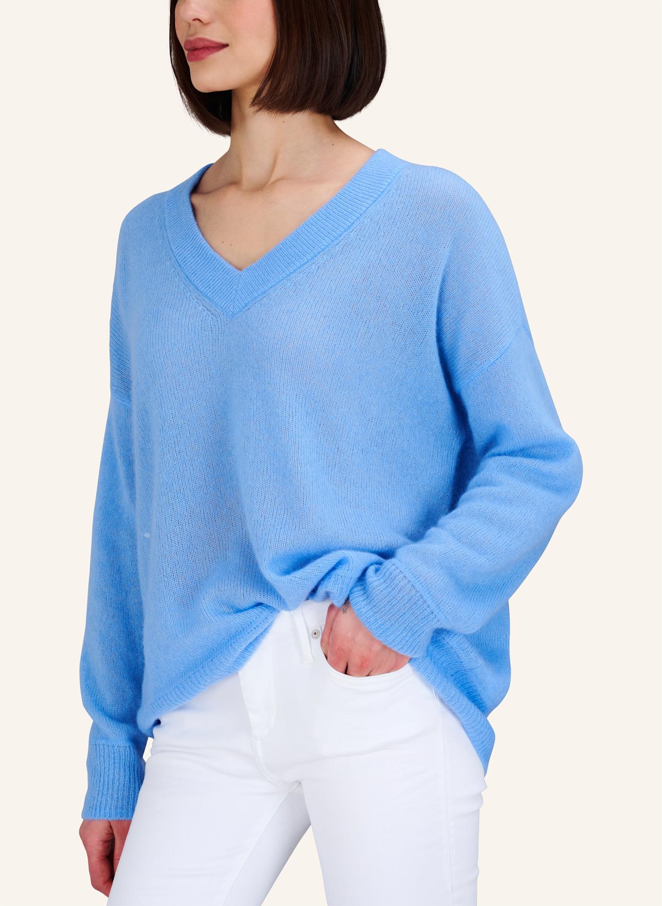 TRUE RELIGION Pullover V-Neck AMARA: BLAU