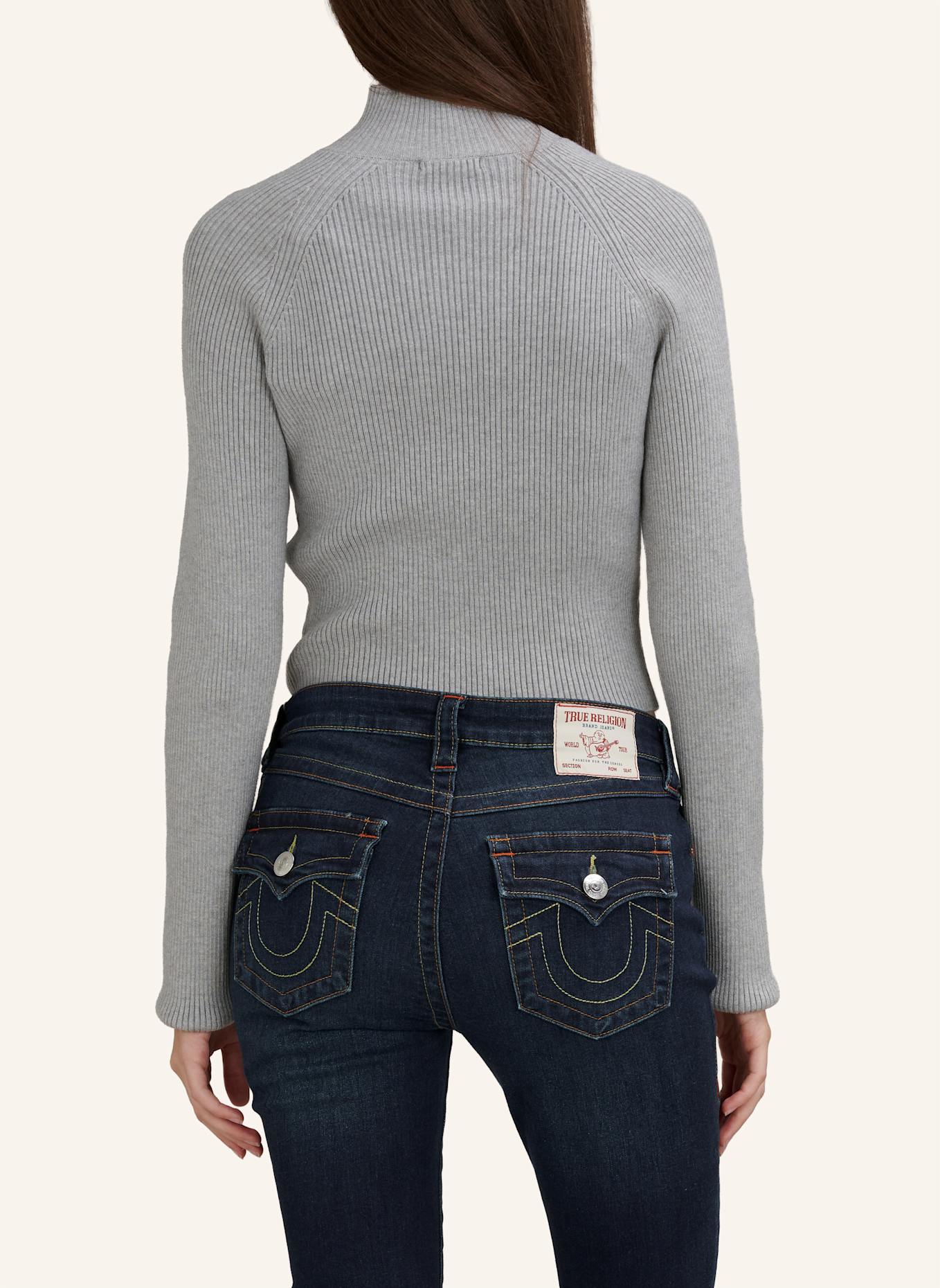 TRUE RELIGION Zip-Sweater CRYSTAL: GRAU