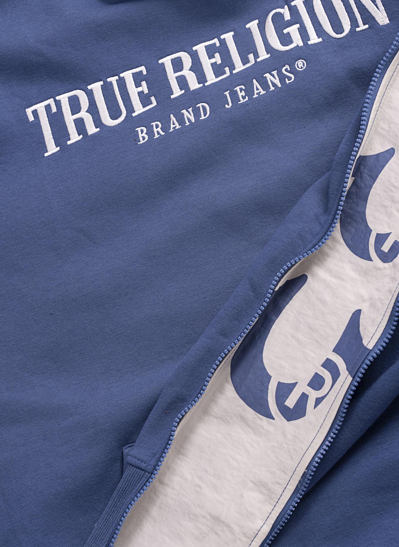 TRUE RELIGION Hoodie Zip-Up: BLAU