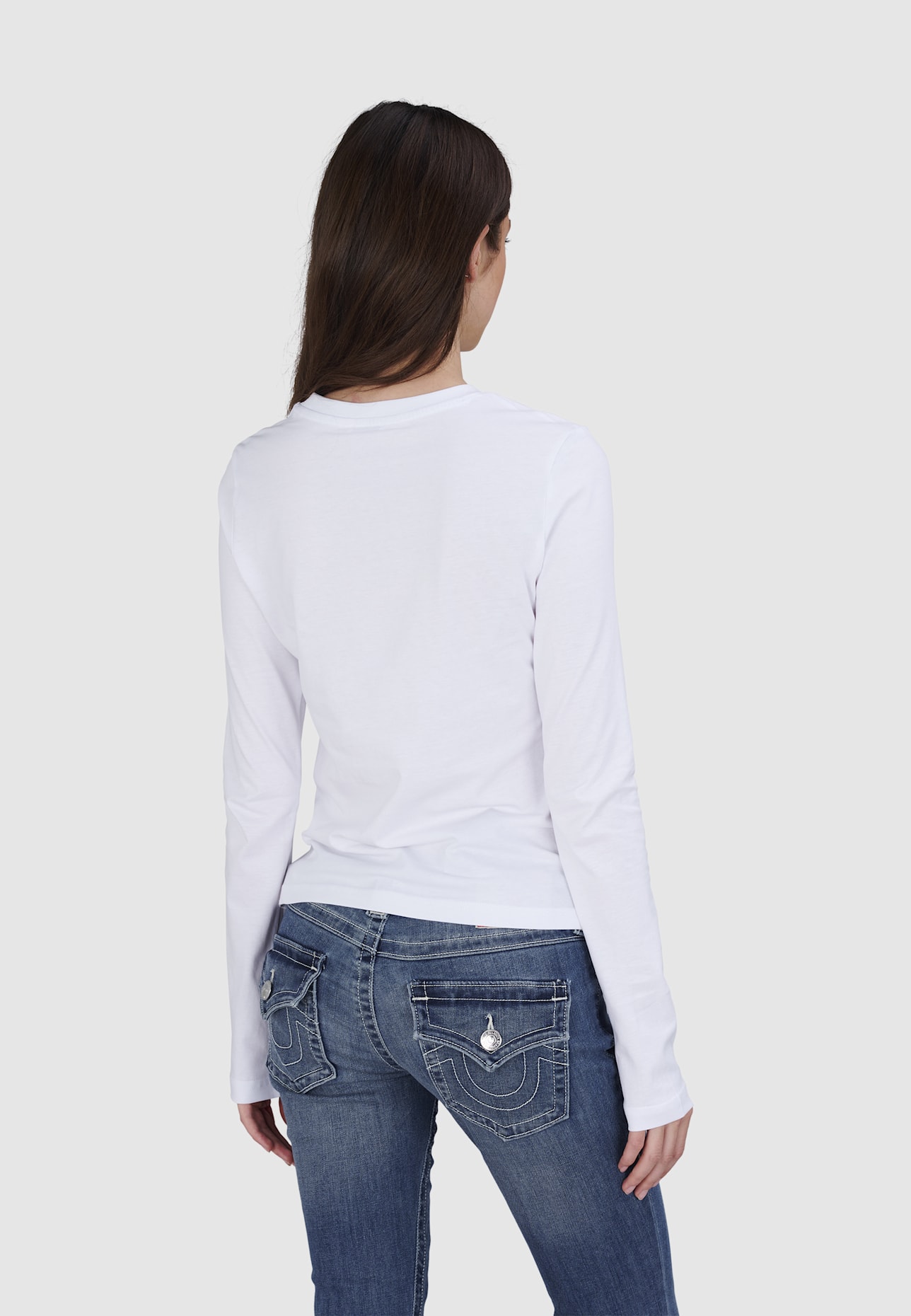 TRUE RELIGION Longsleeve: WEISS