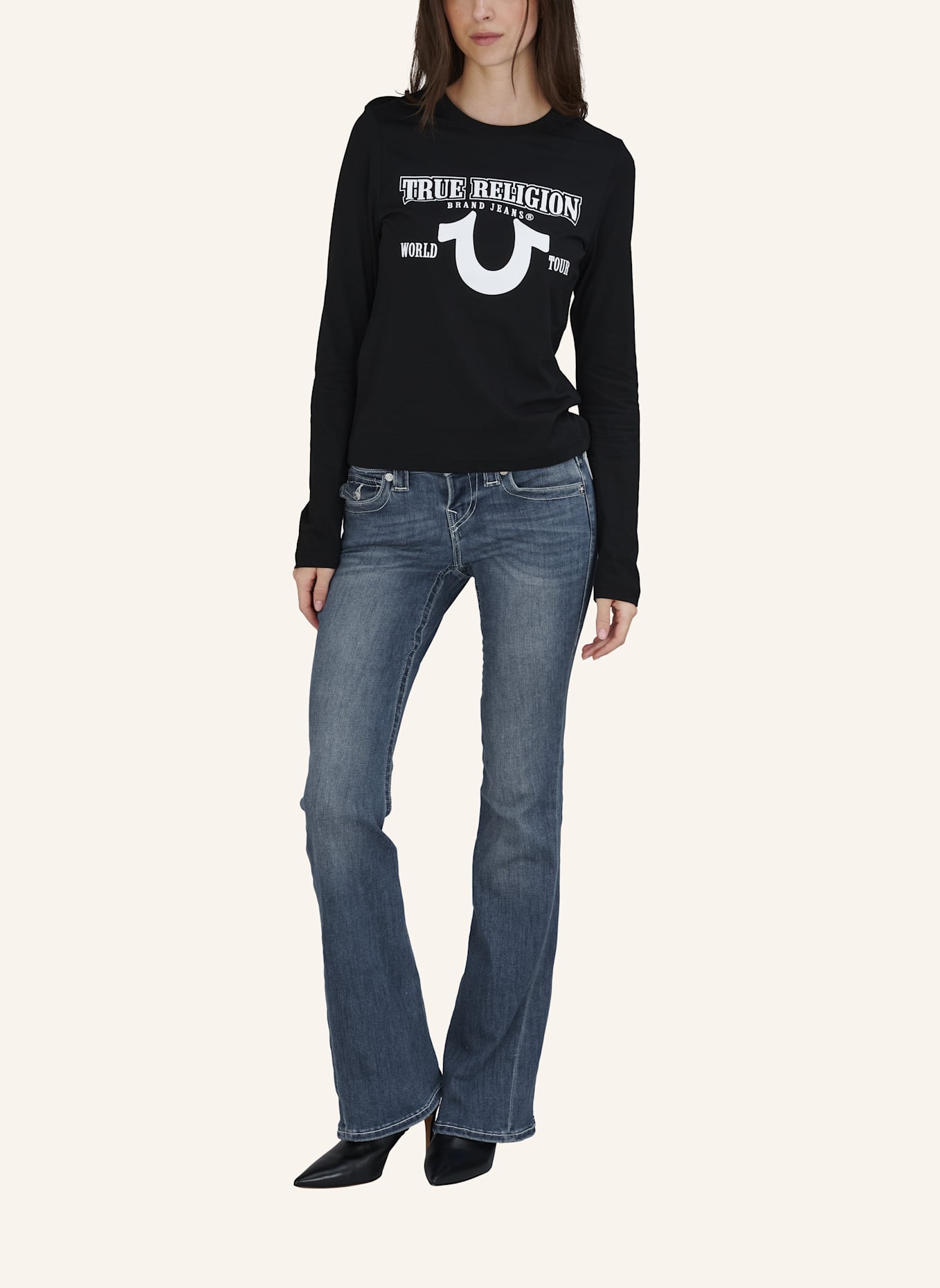 TRUE RELIGION Longsleeve: SCHWARZ