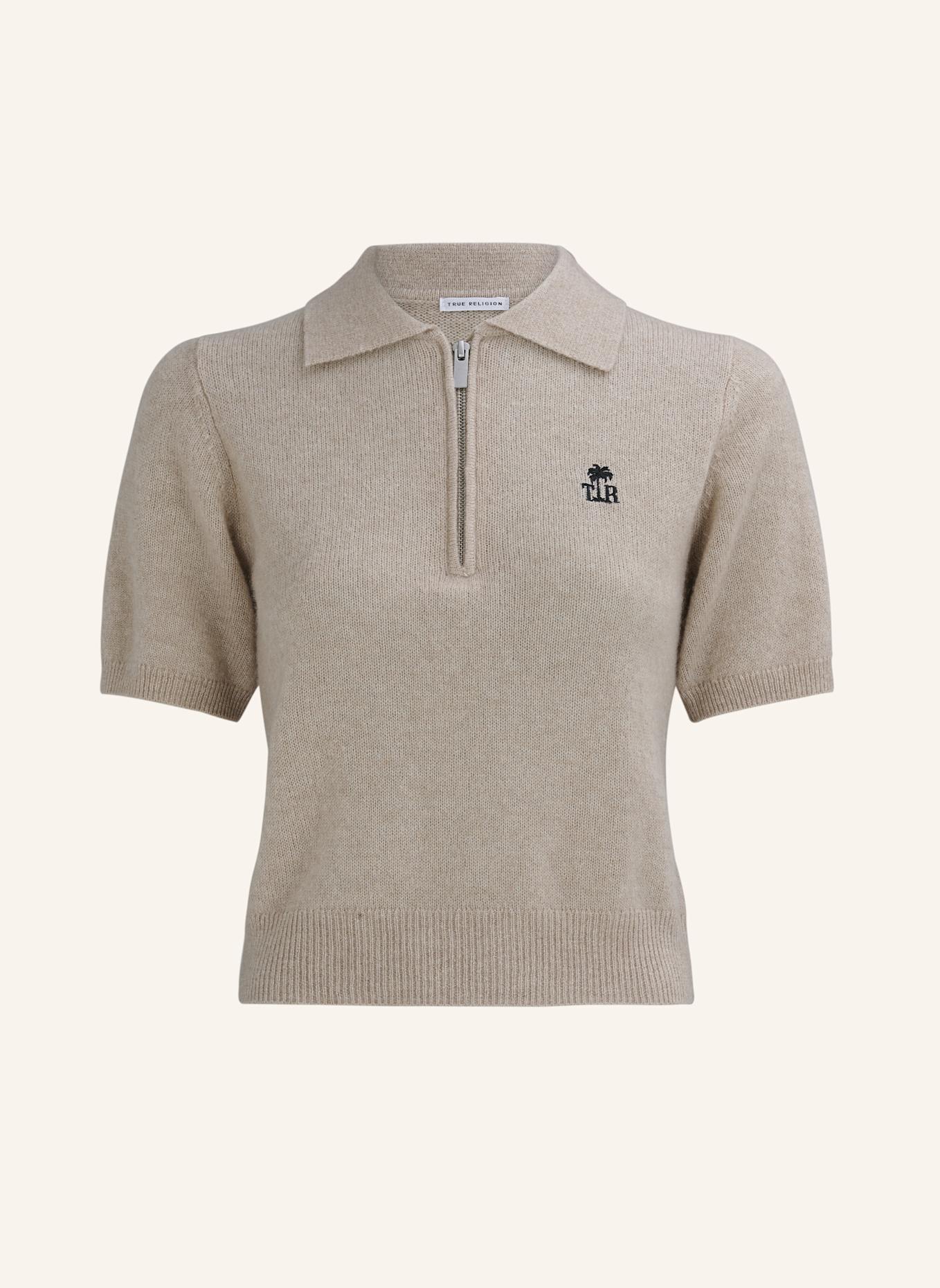 TRUE RELIGION Strick-Poloshirt AMARA: BEIGE