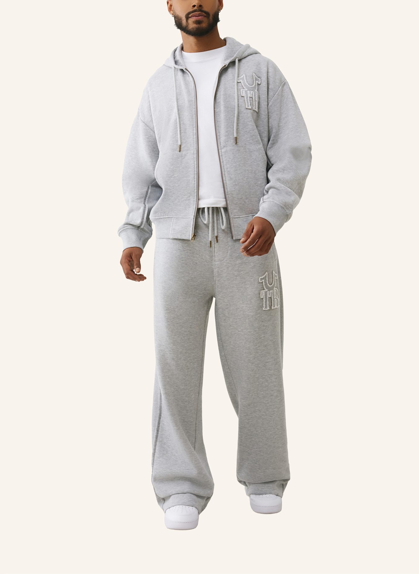 TRUE RELIGION Sweathose BAGGY: GRAU