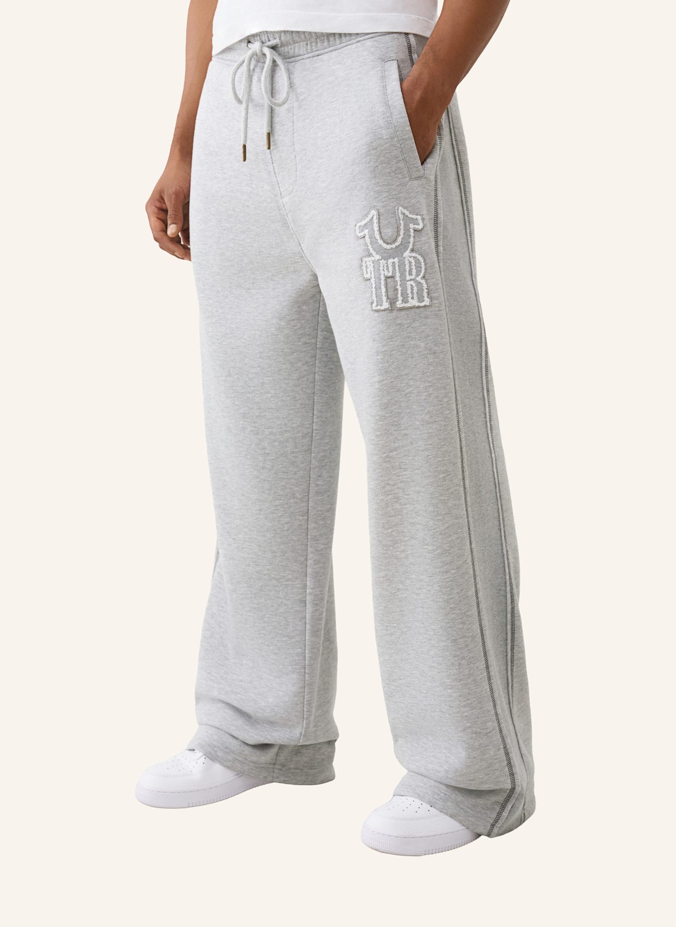 TRUE RELIGION Sweathose BAGGY: GRAU