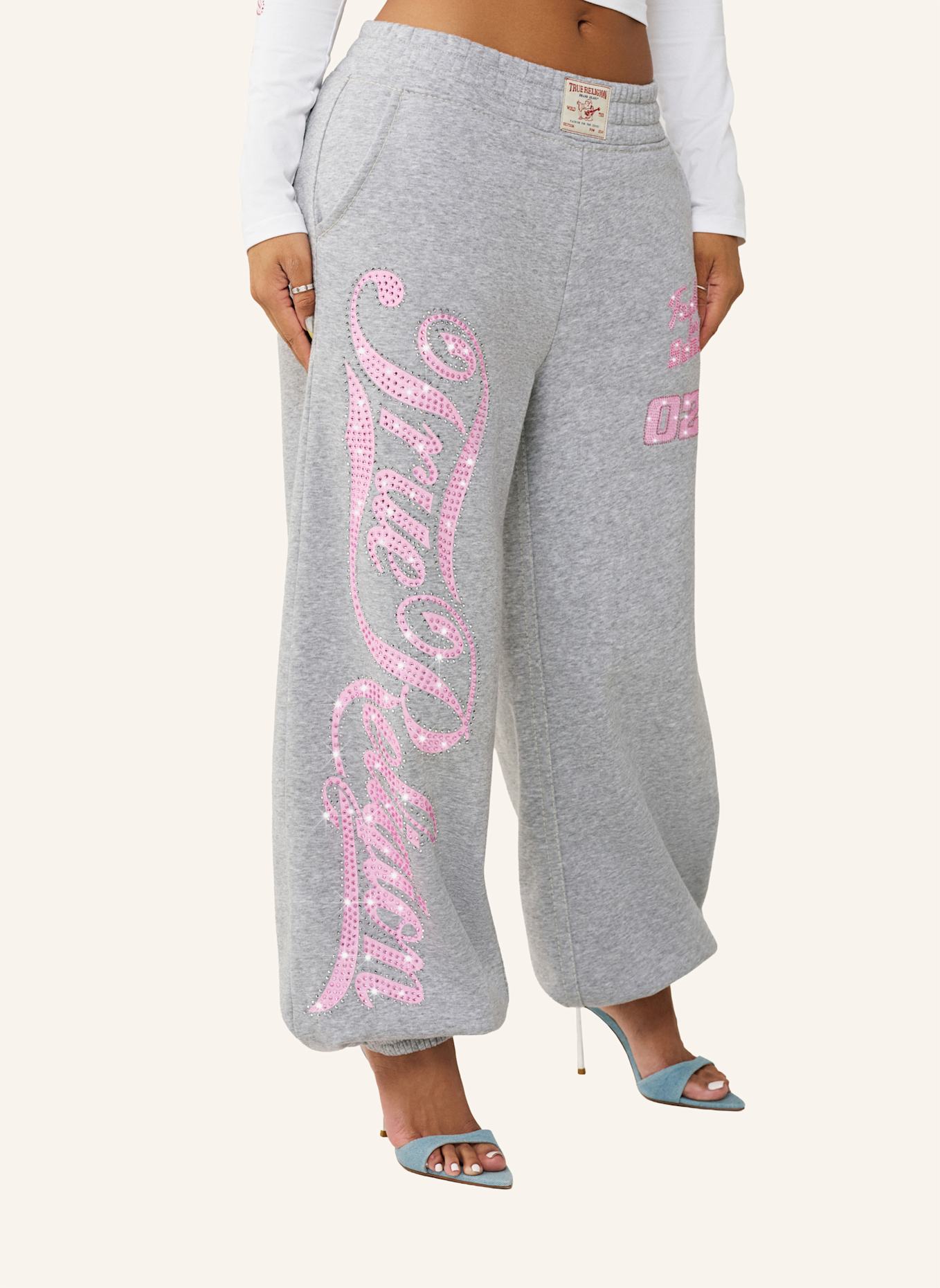 TRUE RELIGION Baggy-Jogger CRYSTAL: GRAU