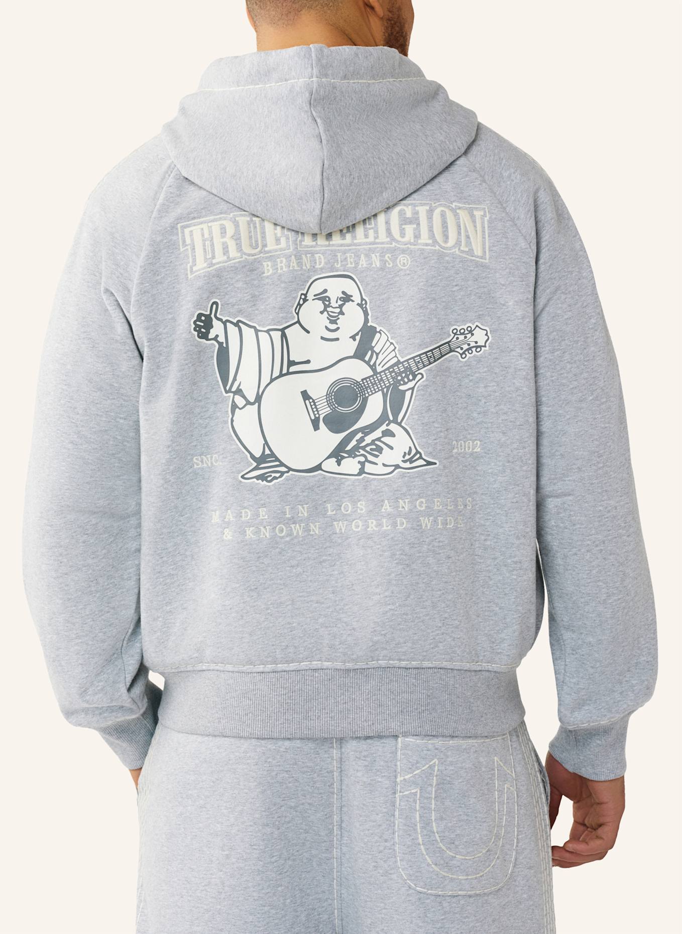 TRUE RELIGION Zip-Hoodie: GRAU
