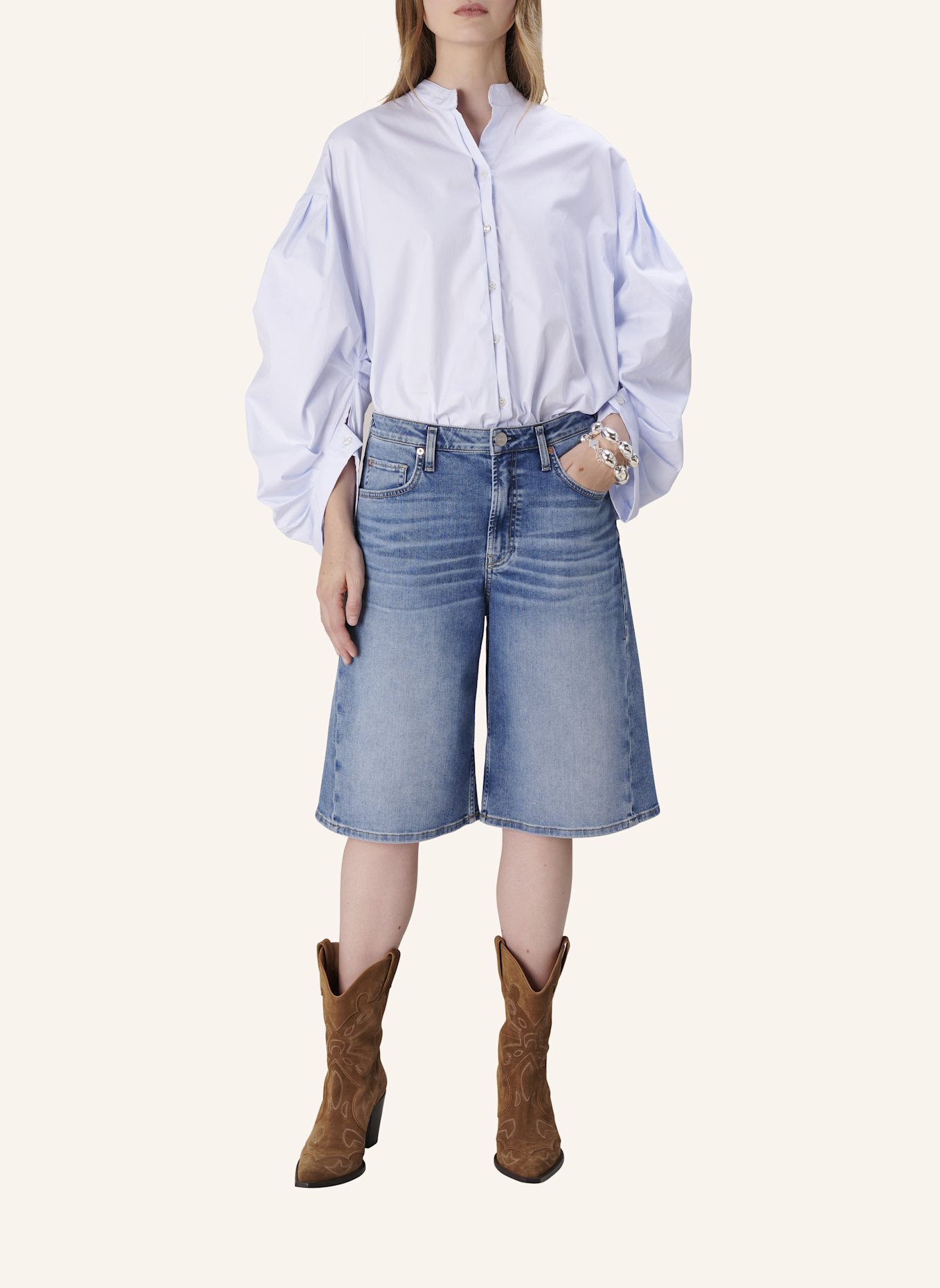 TRUE RELIGION Bluse VICKY: GRAU