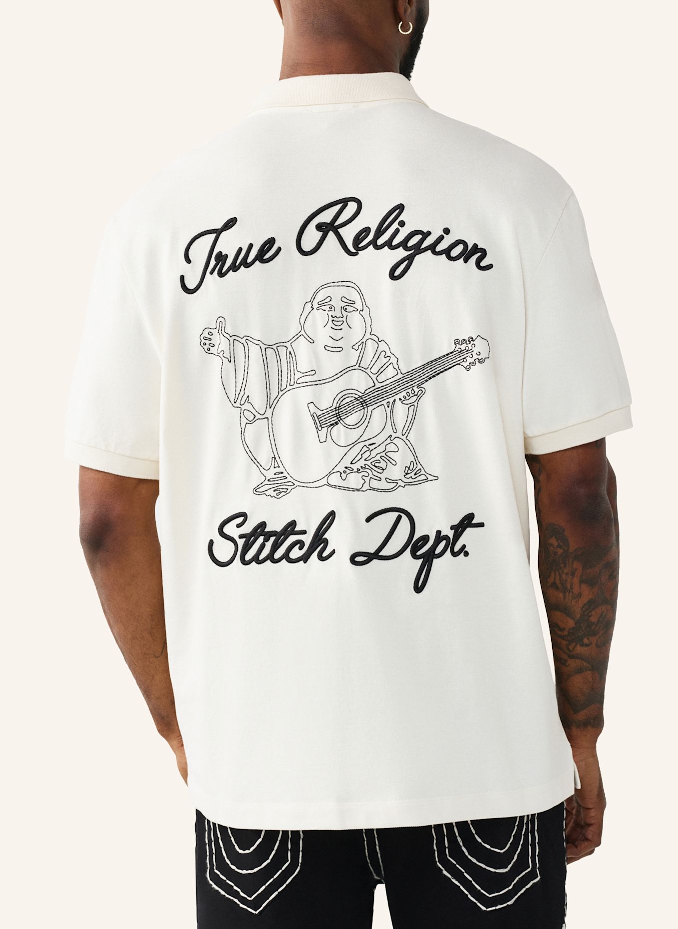 TRUE RELIGION Poloshirt: WEISS