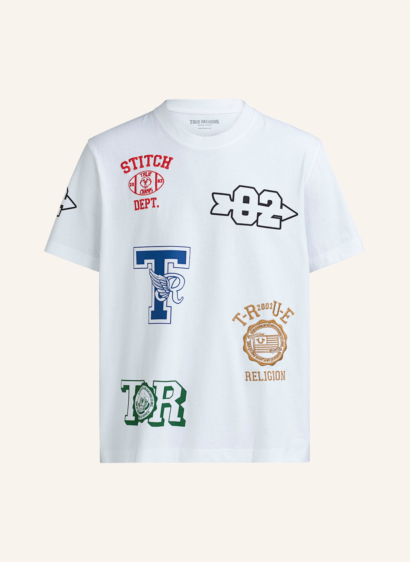 TRUE RELIGION T-Shirt EMBROIDERY: WEISS