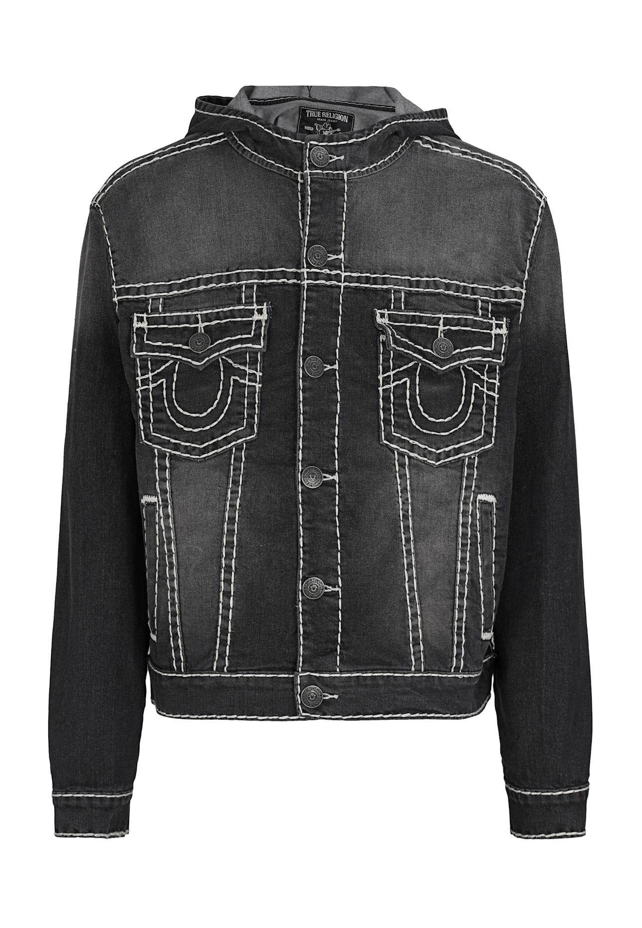 TRUE RELIGION Jeansjacke: SCHWARZ