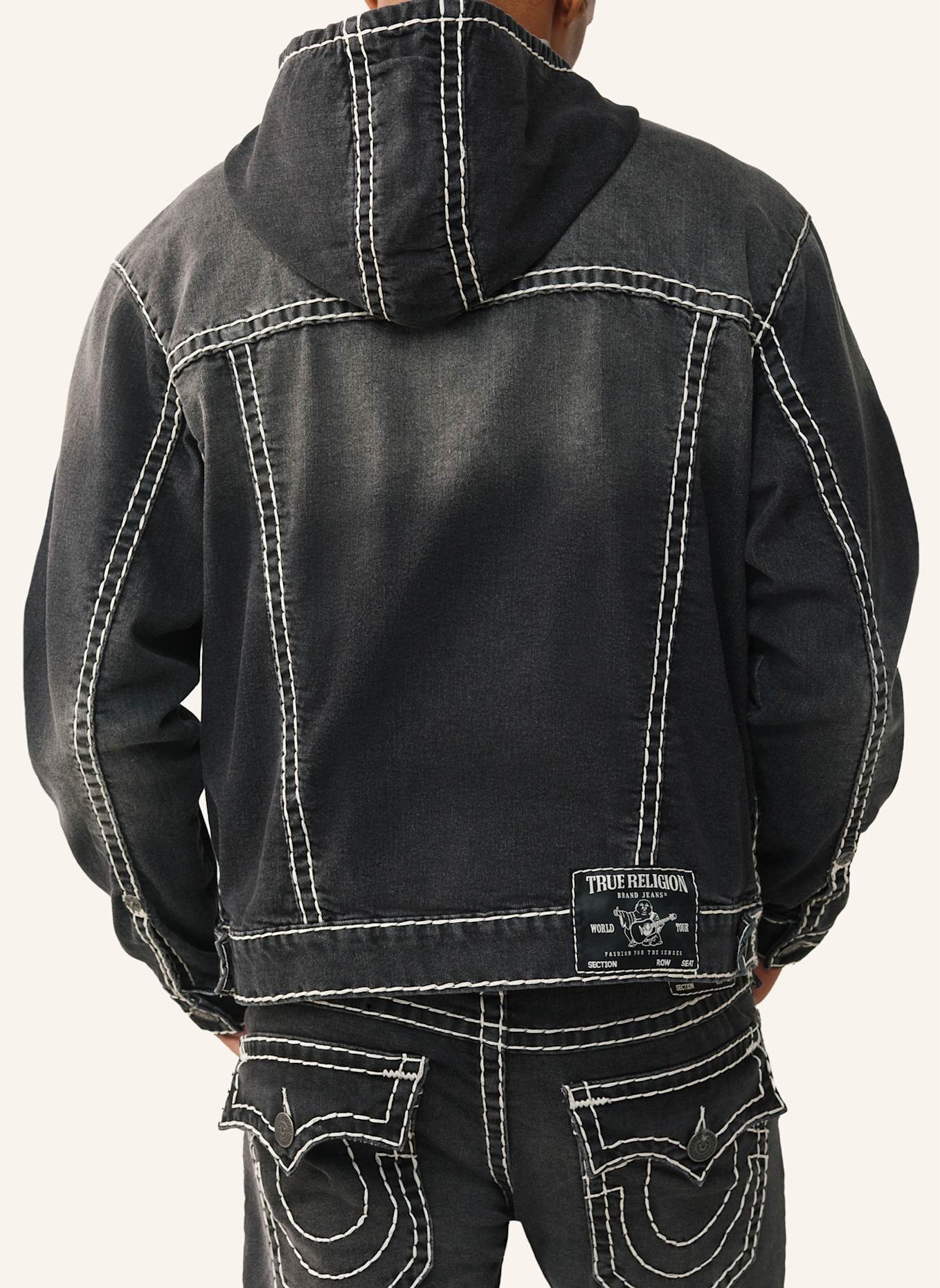 TRUE RELIGION Jeansjacke: SCHWARZ