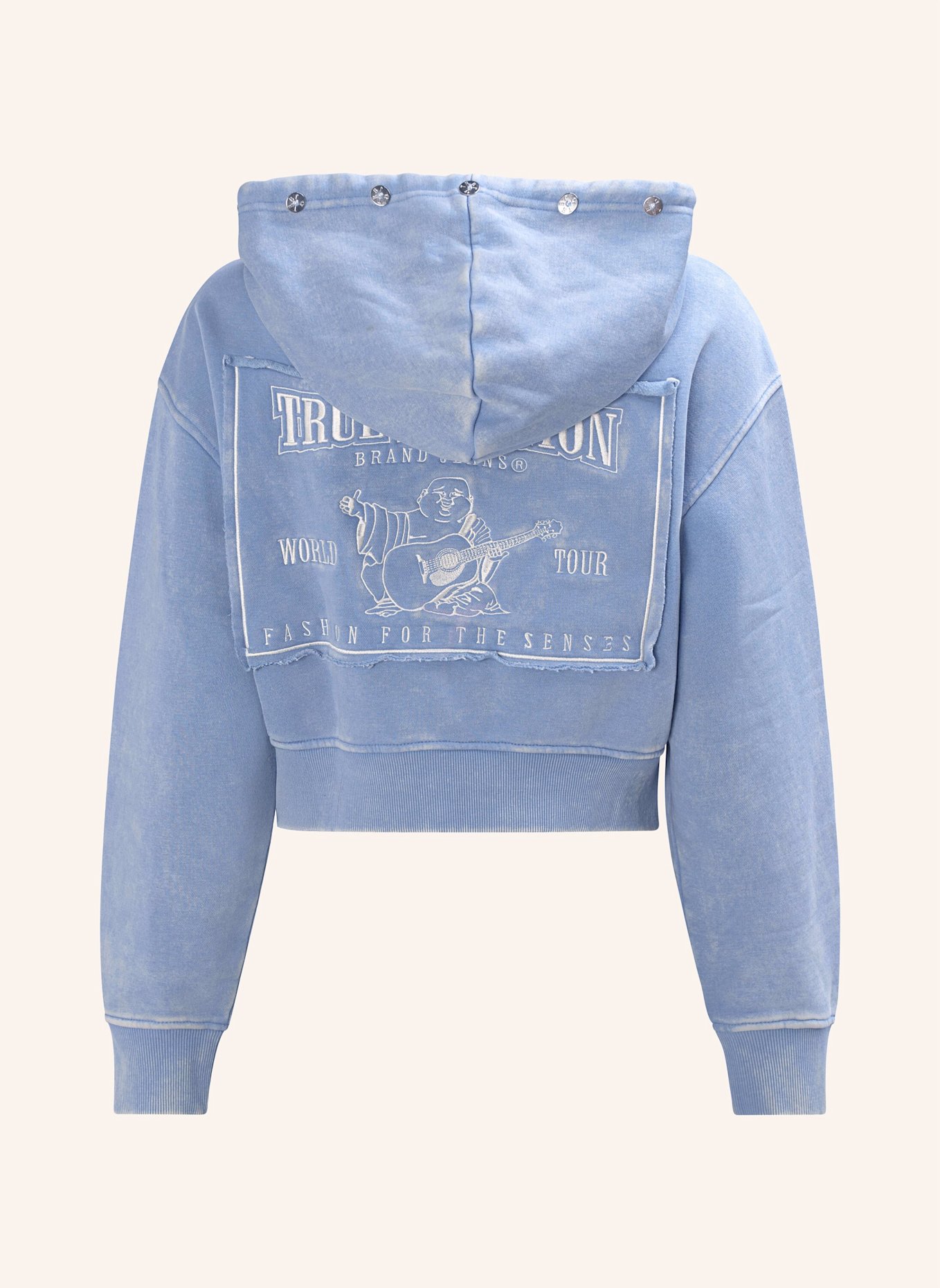 TRUE RELIGION Zip-Hoodie VINTAGE WASHED: BLAU