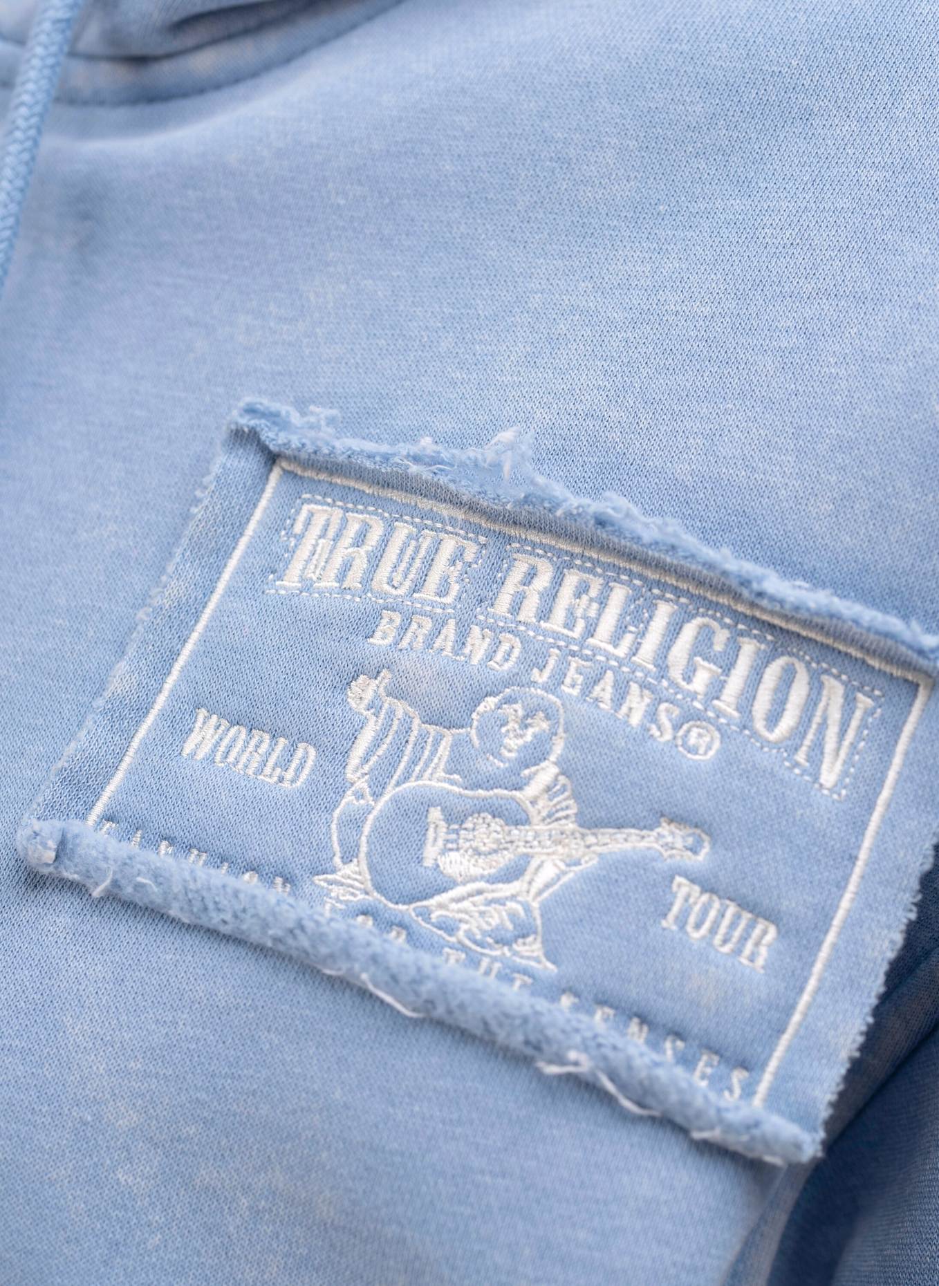 TRUE RELIGION Zip-Hoodie VINTAGE WASHED: BLAU